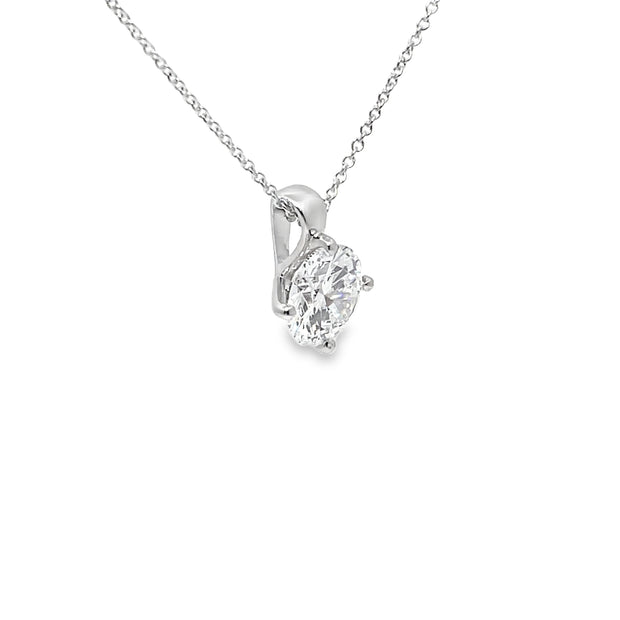 3.02ct Lab Grown Round Brilliant Cut Diamond Pendant Set In 18ct White Gold