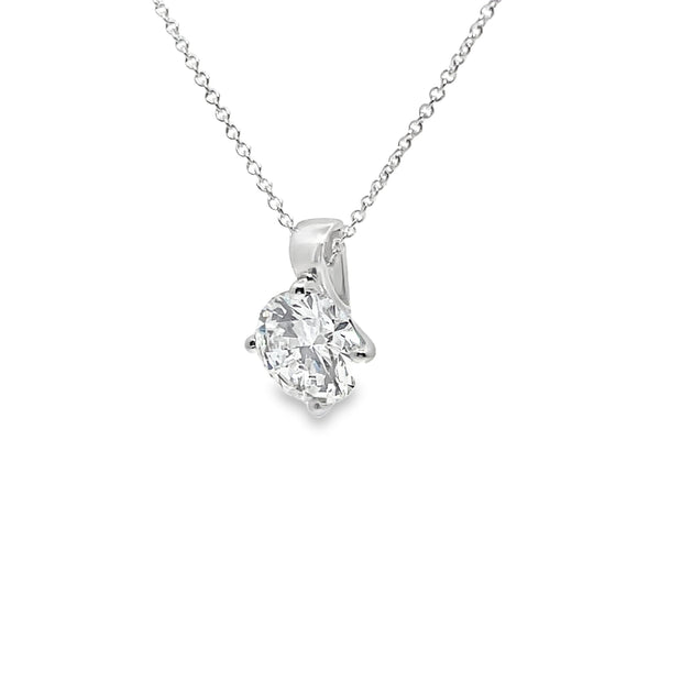 3.02ct Lab Grown Round Brilliant Cut Diamond Pendant Set In 18ct White Gold