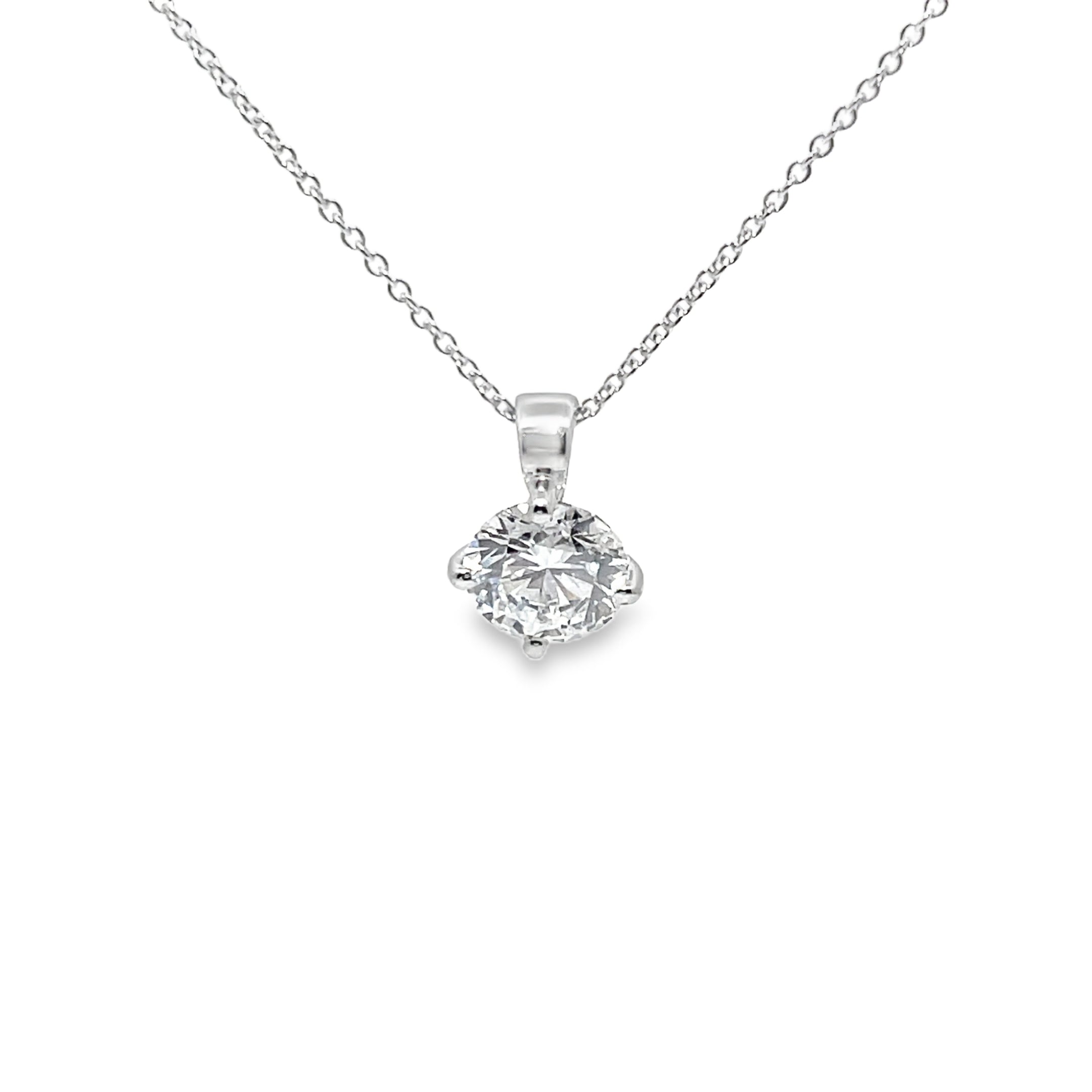 2.01ct Lab Grown Round brilliant Cut Diamond Pendant Set In 18ct White Gold