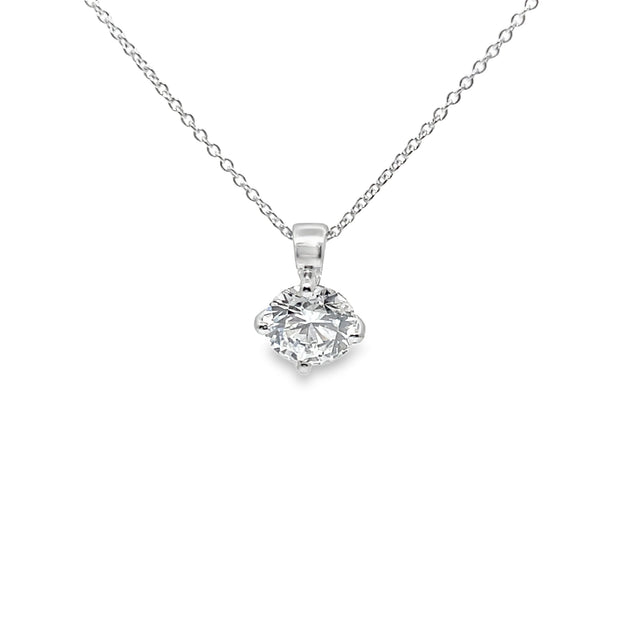 2.51ct Lab Grown Round Brilliant Cut Diamond Pendant Set In 18ct White Gold