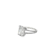 5.01ct Lab Grown Diamond Cushion Cut Ring Set In Platinum