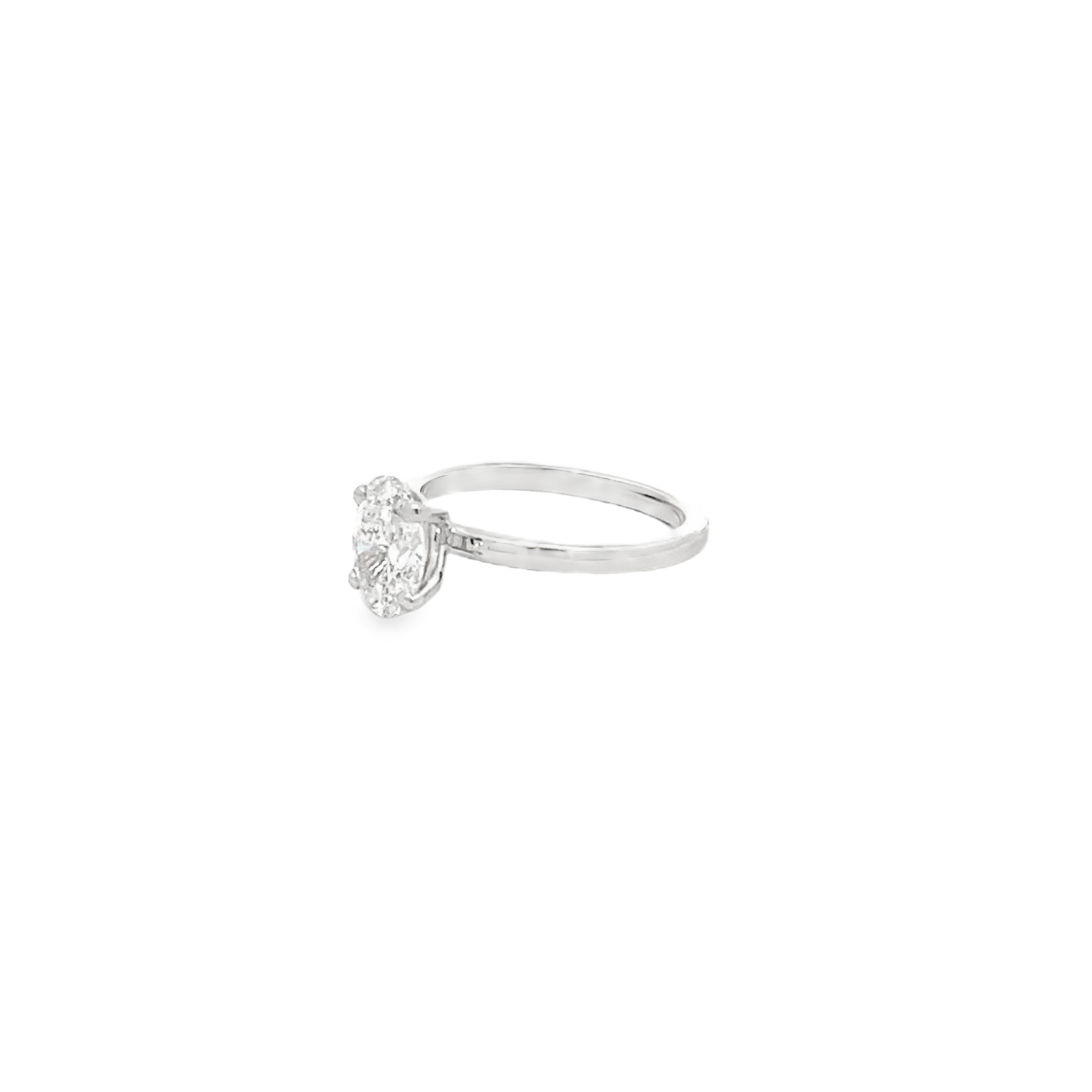 1.19ct Lab Grown Oval Cut Diamond Engagement Ring Set In Platinum