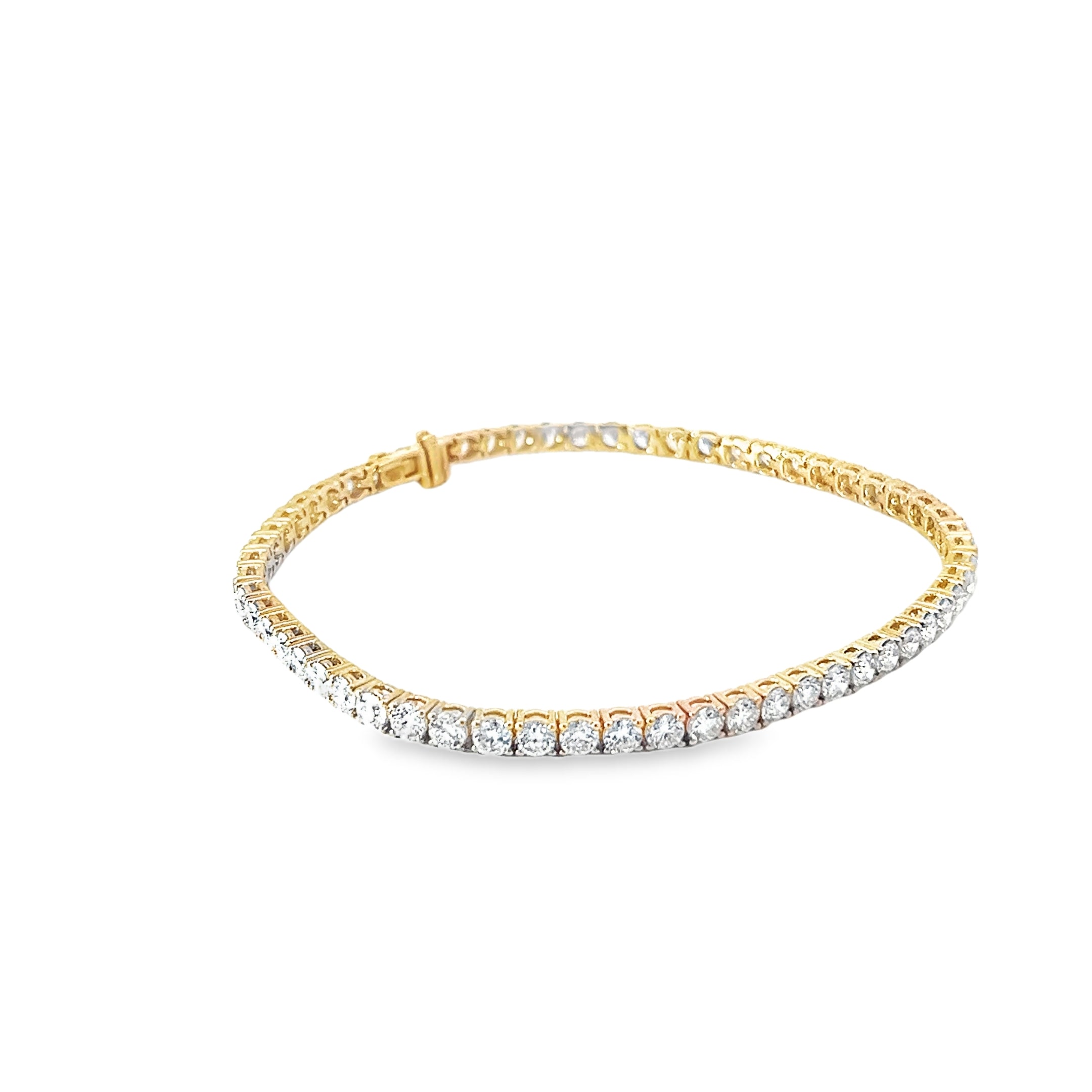 5.01ct Lab Grown Round Brilliant Cut Diamond Tennis Bracelet Set in 9ct Yellow Gold