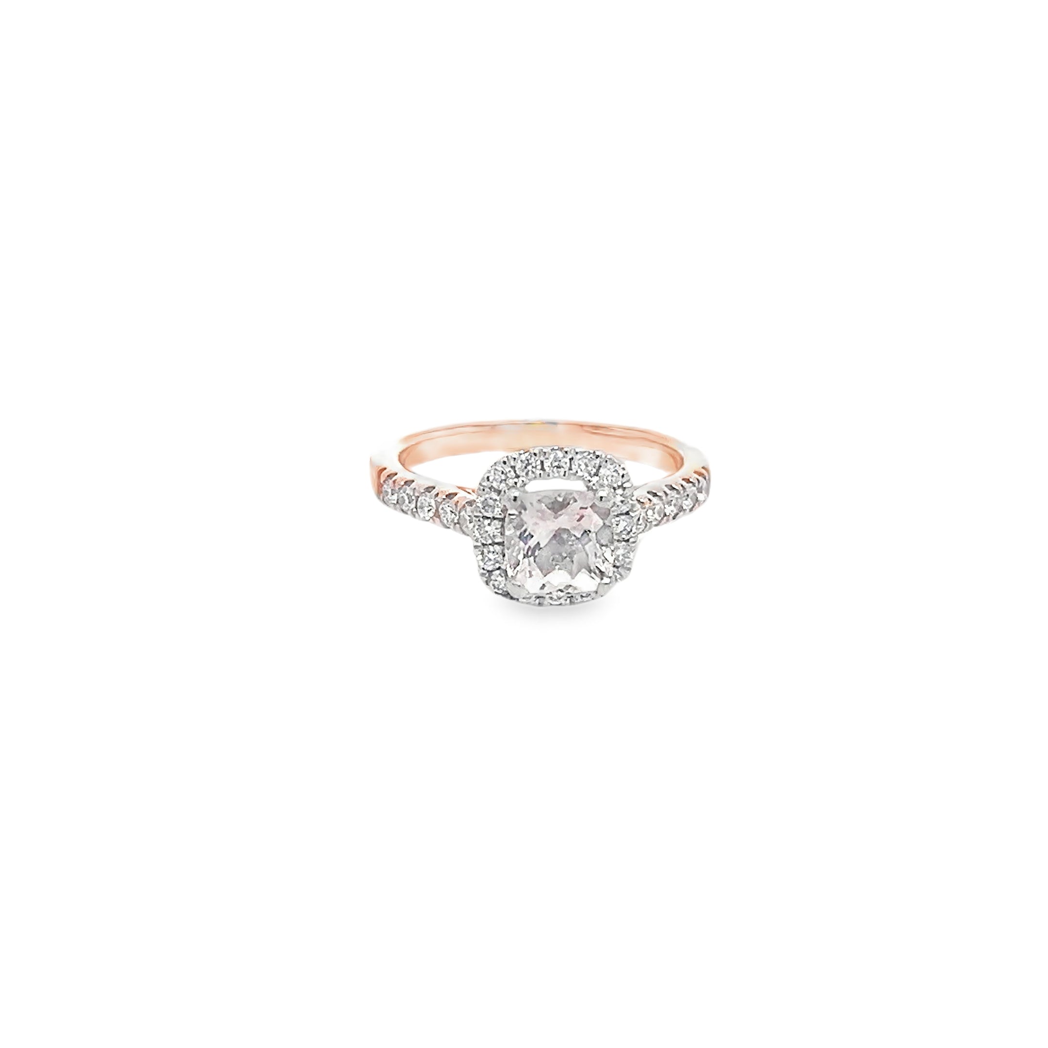 1.00ct Cushion Cut Morganite Set in 18ct Rose Gold