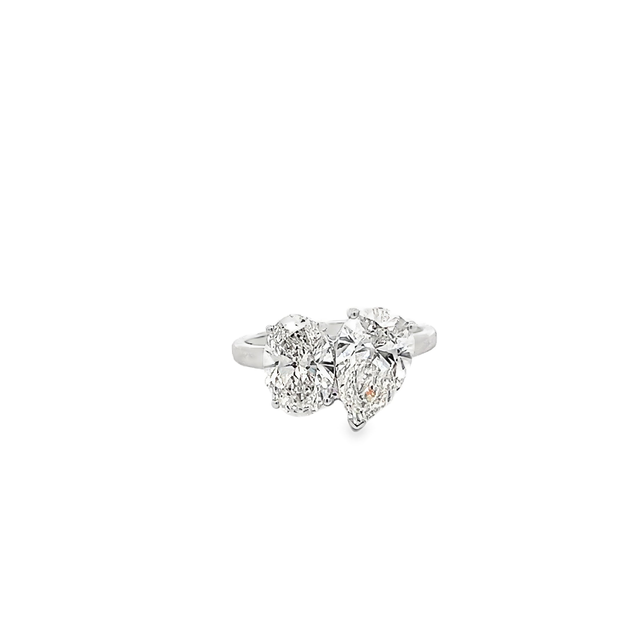 3.52ct Toi Et Moi Lab Grown Diamond Engagement Ring Set In 18ct White Gold