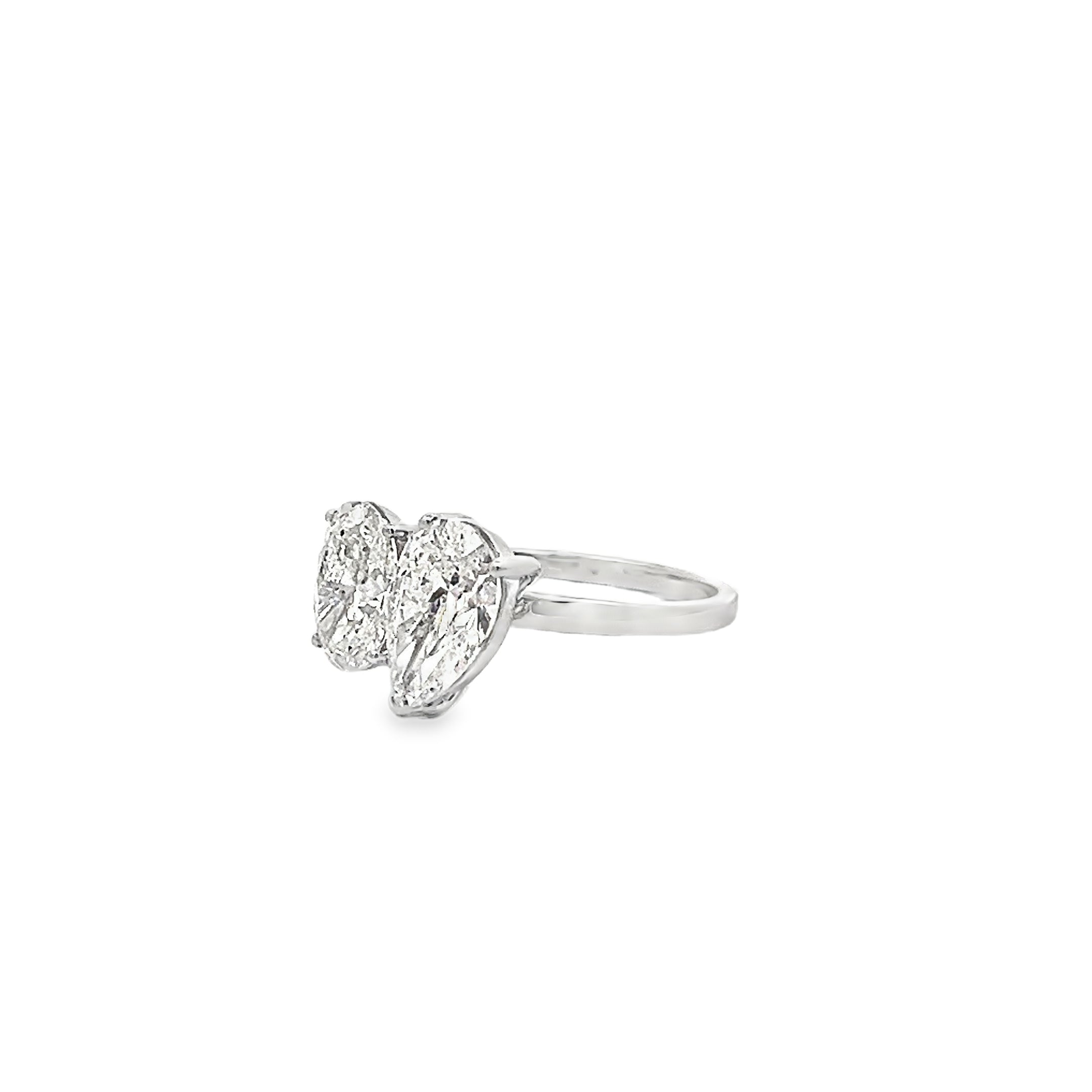 3.52ct Toi Et Moi Lab Grown Diamond Engagement Ring Set In 18ct White Gold