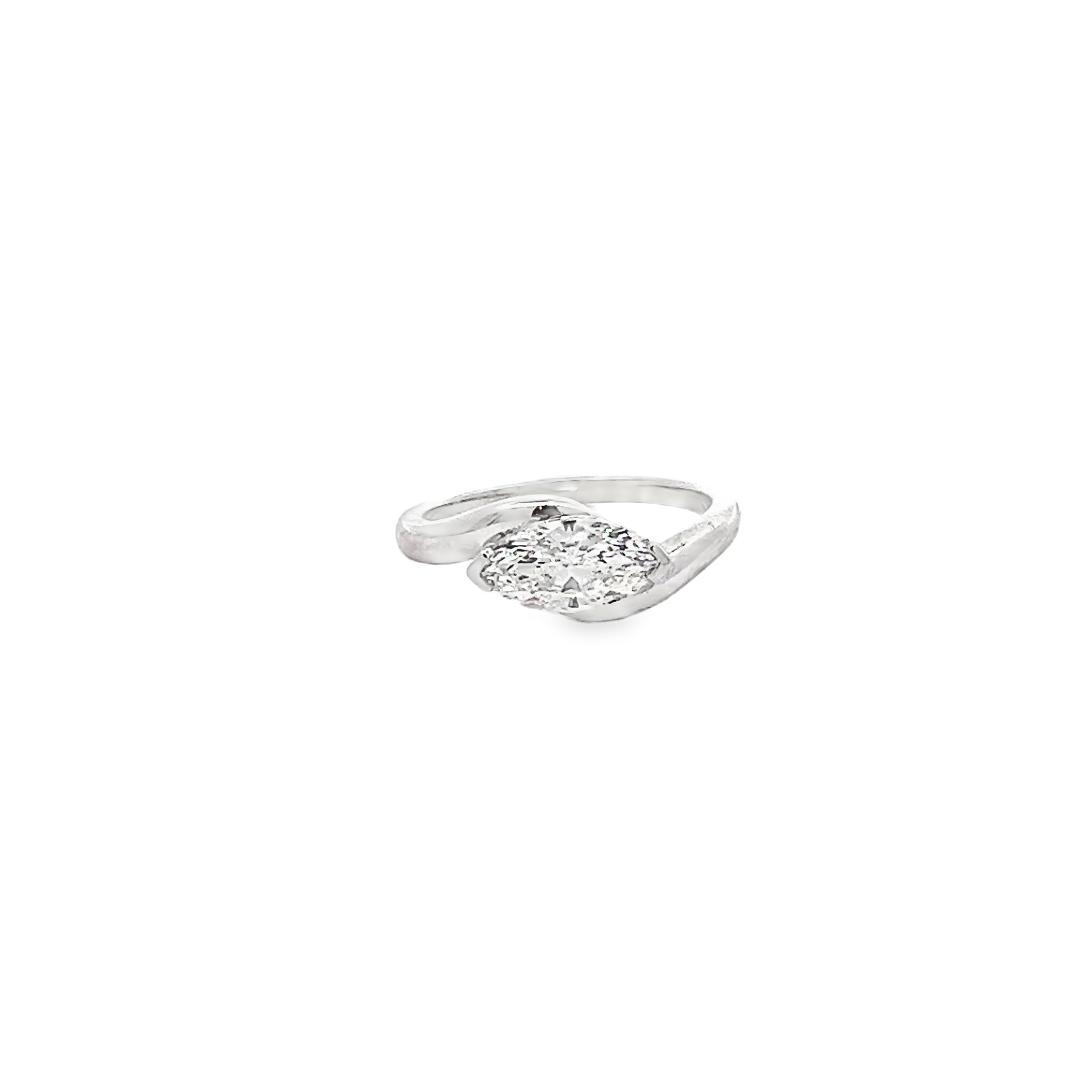 1.11ct Marquise Cut Lab Grown Diamond Set in 18ct White Gold