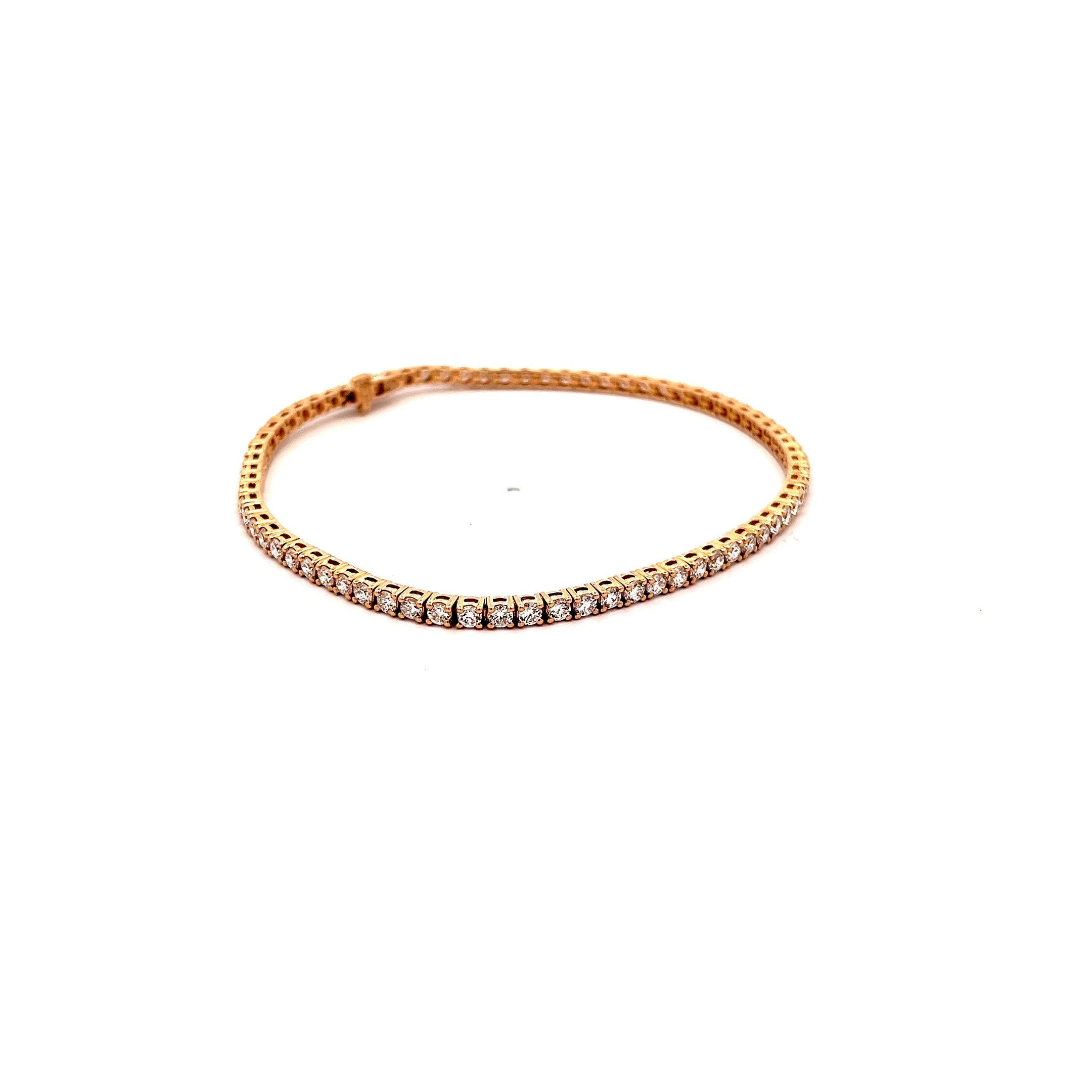 3.04ct Lab Grown Round Brilliant Cut Diamond Tennis Bracelet Set in 9ct Yellow Gold