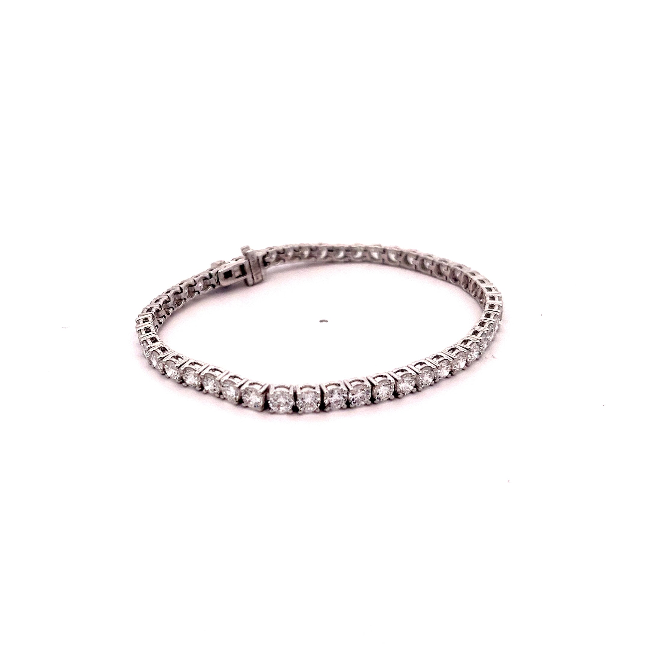 8.01ct Lab Grown Round Brilliant Cut Diamond Tennis Bracelet Set in 9ct White Gold