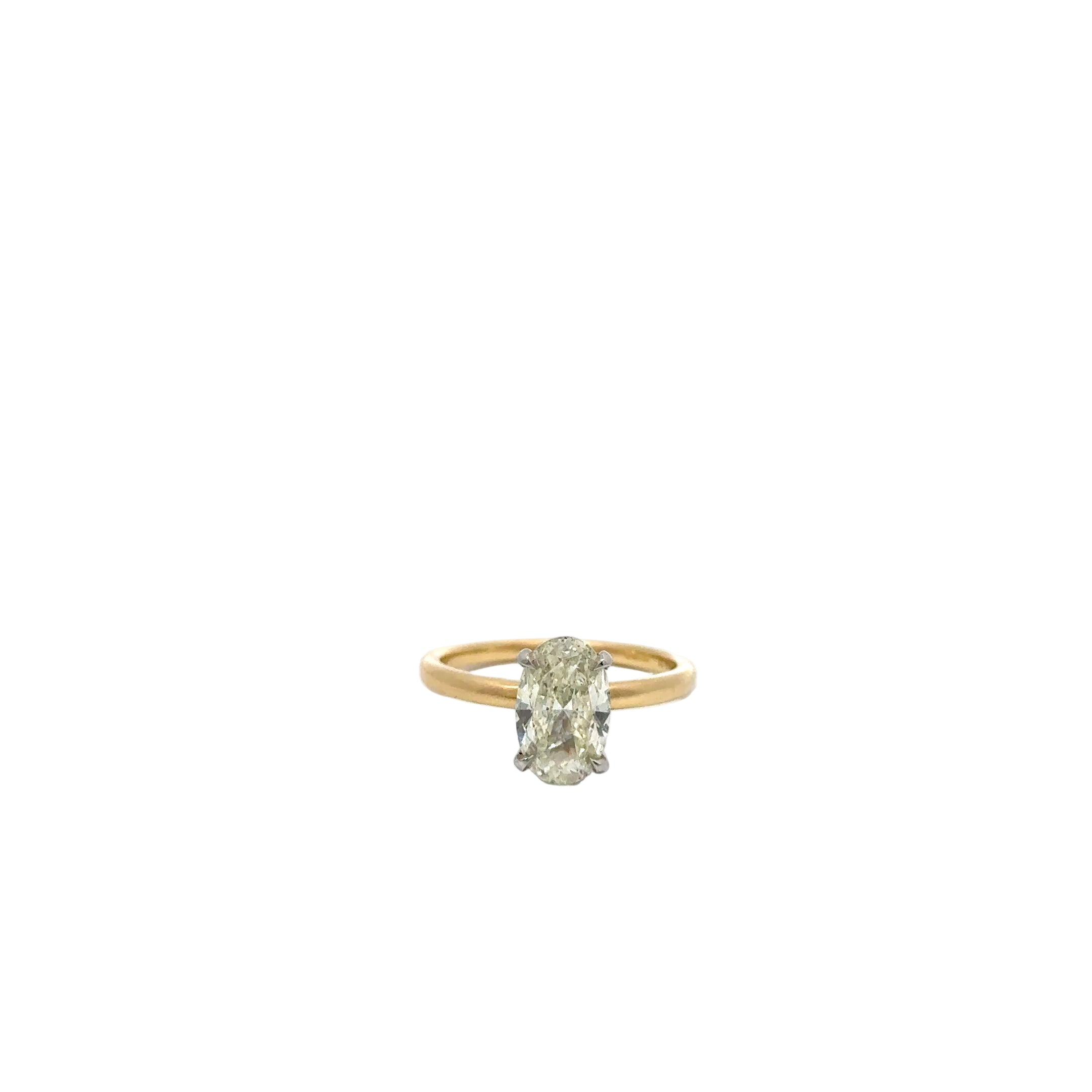 1.53ct Natural Oval Cut Diamond Engagement Ring Set In 18ct Yellow Gold