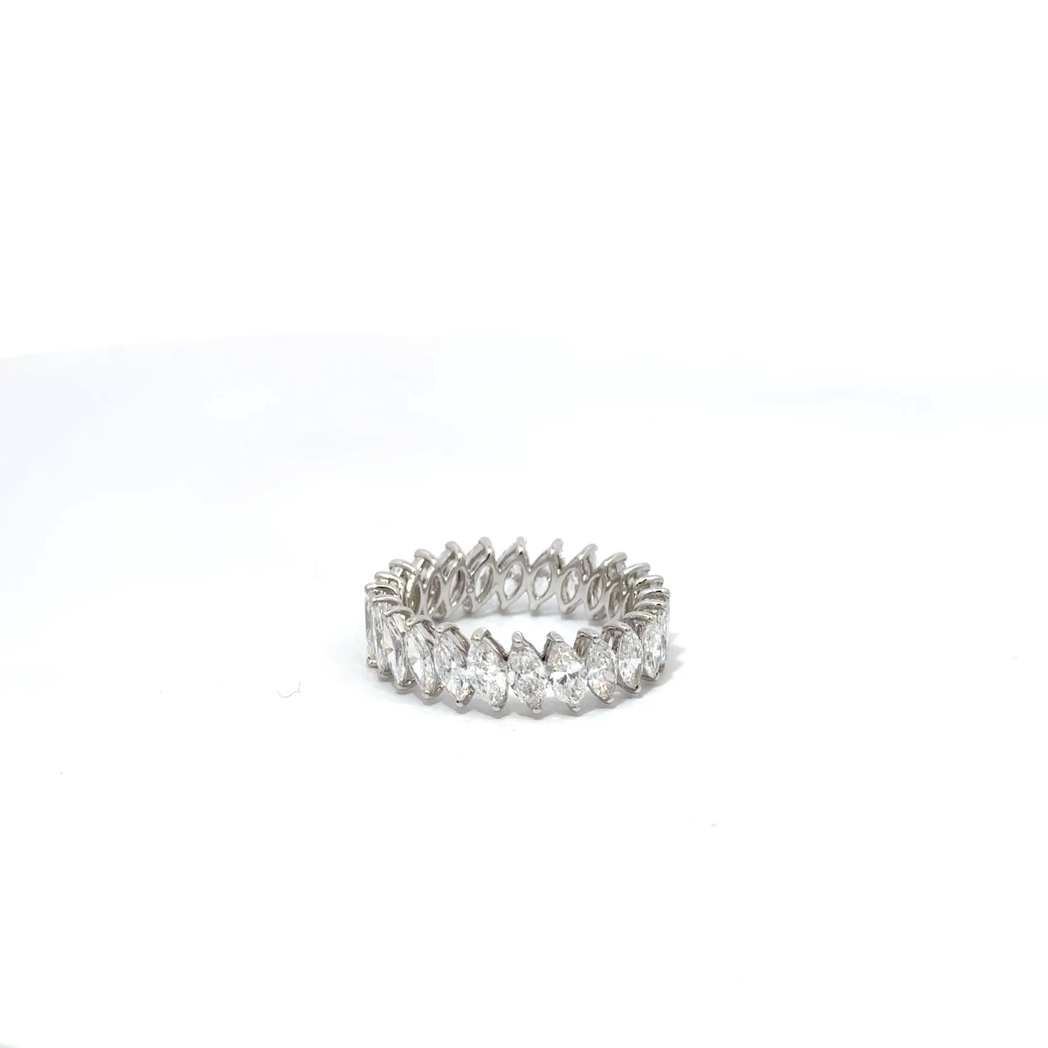 3.39ct Marquise Cut Diamond Eternity Ring Set In 18ct White Gold