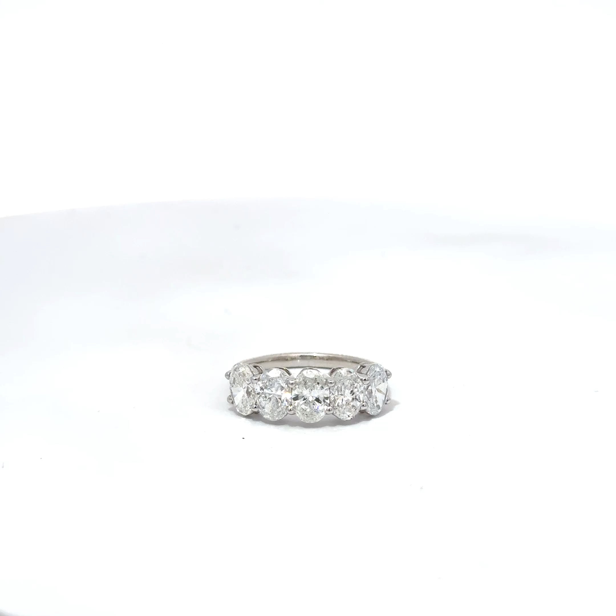 2.73ct Oval Cut Diamond 5 Stone Ring Set In 18ct White Gold