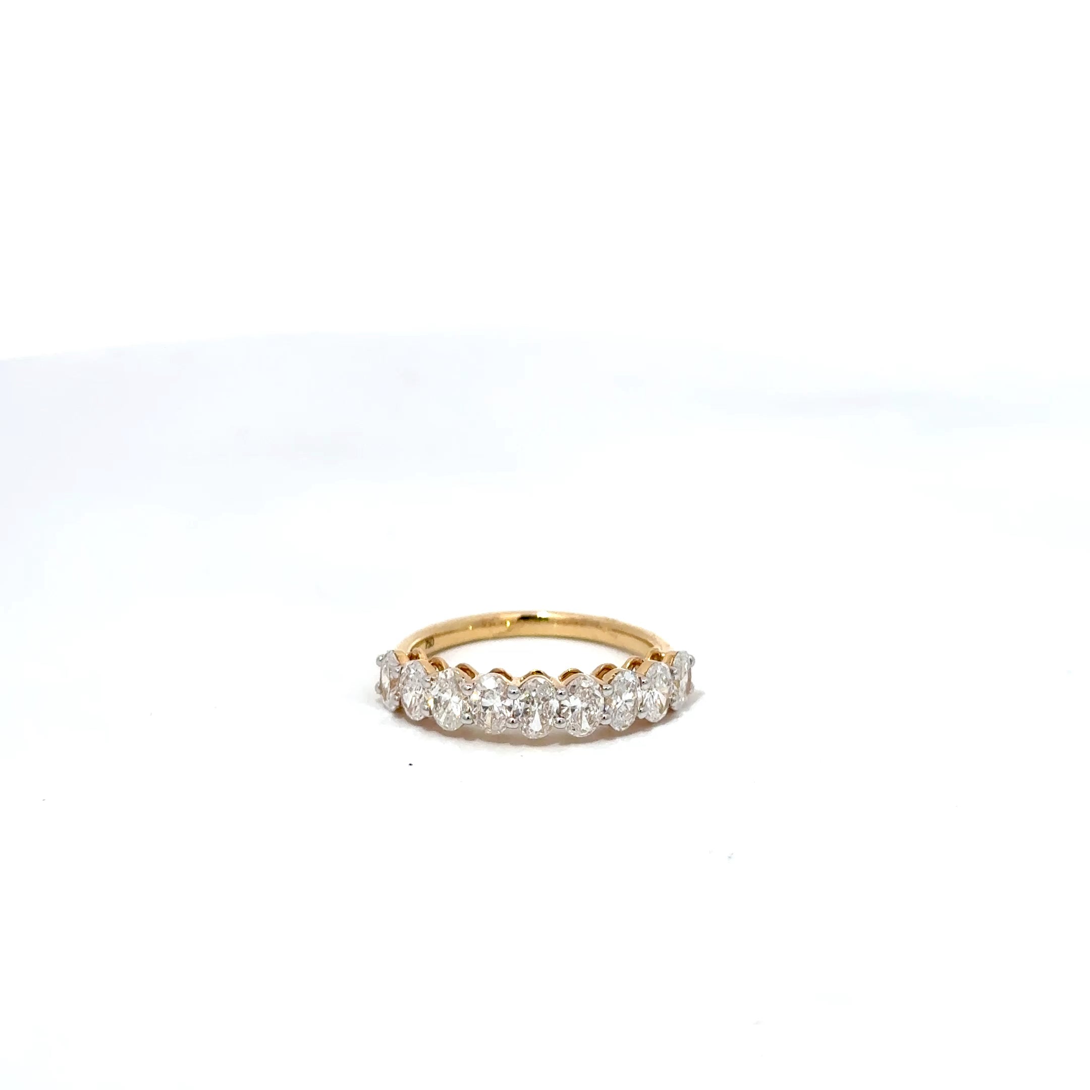 1.33ct Oval Cut Lab Grown Diamond Eternity Ring Set In 18ct Yellow Gold