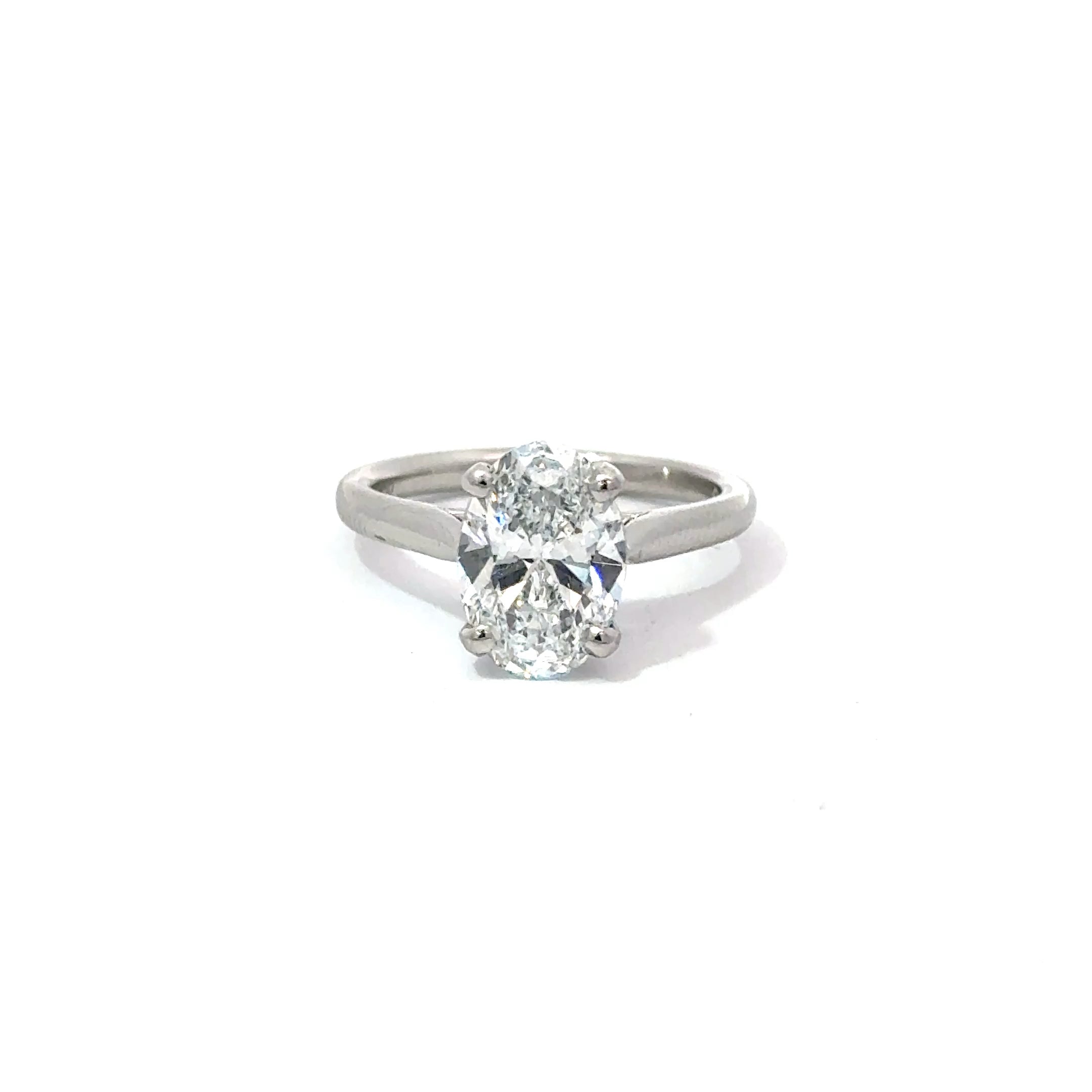2.41ct Oval Cut Lab Grown Diamond Ring Set In Platinum 950