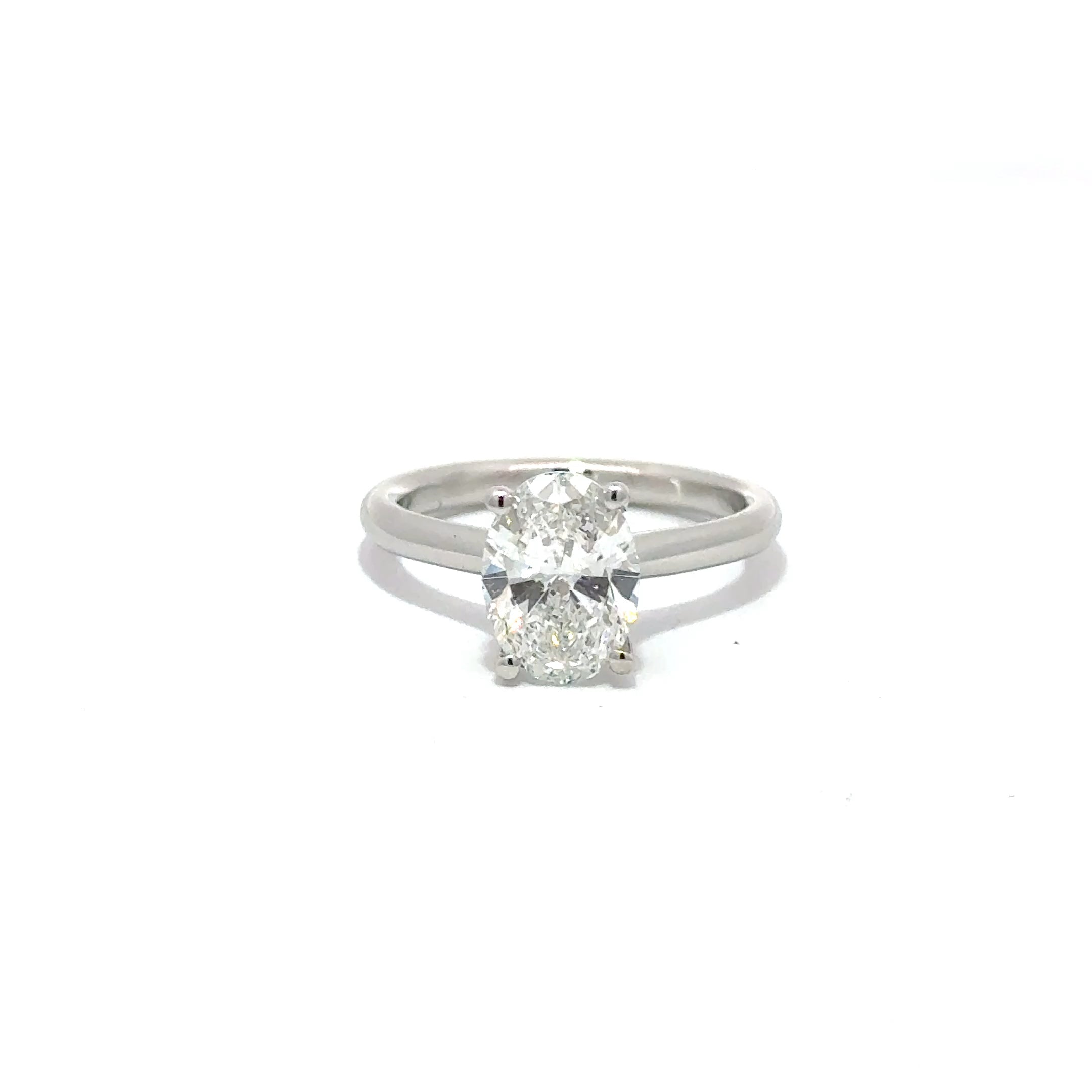 2.01ct Oval Cut Lab Grown Diamond Ring Set In Platinum 950