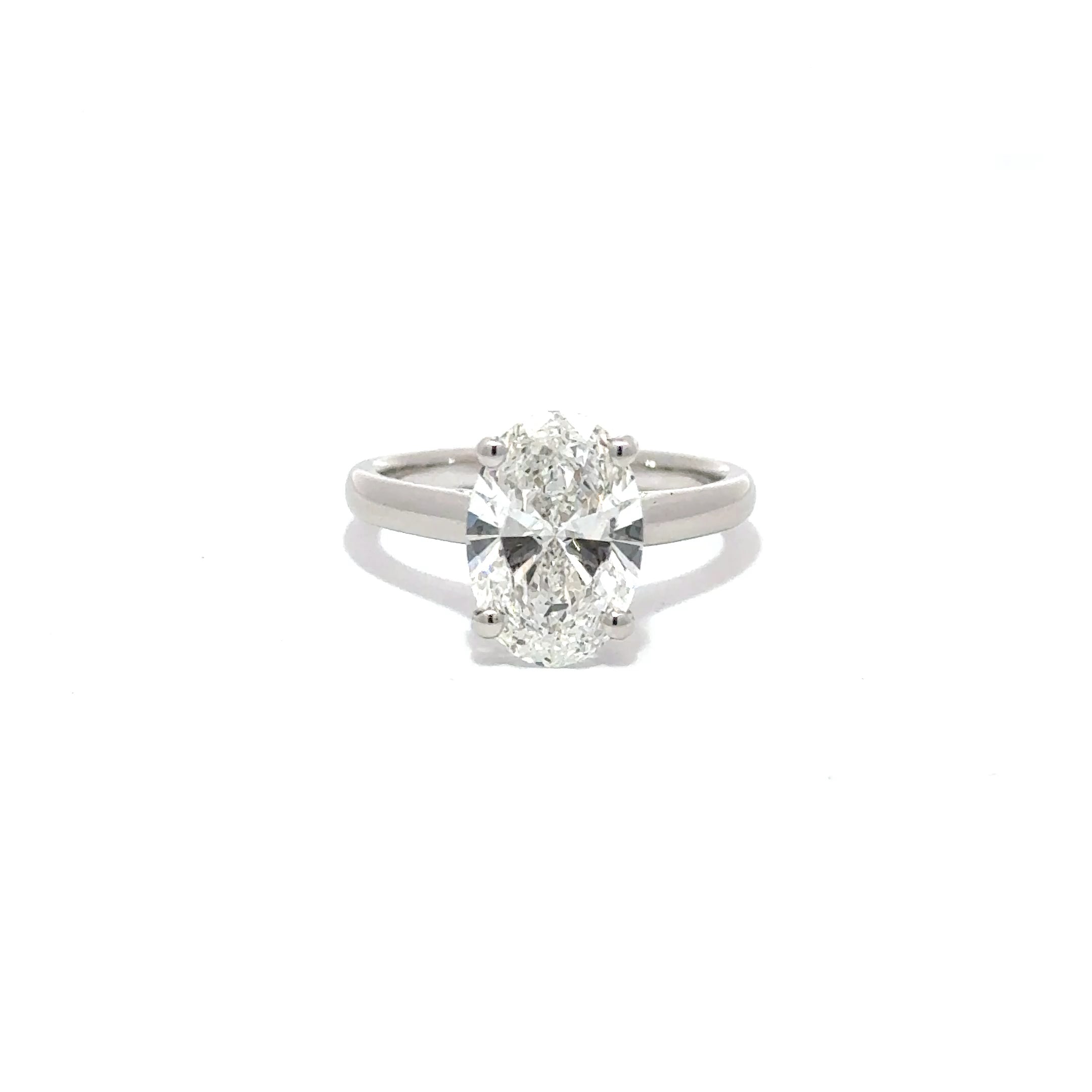3.01ct Oval Cut Lab Grown Diamond Ring Set In 18ct White Gold