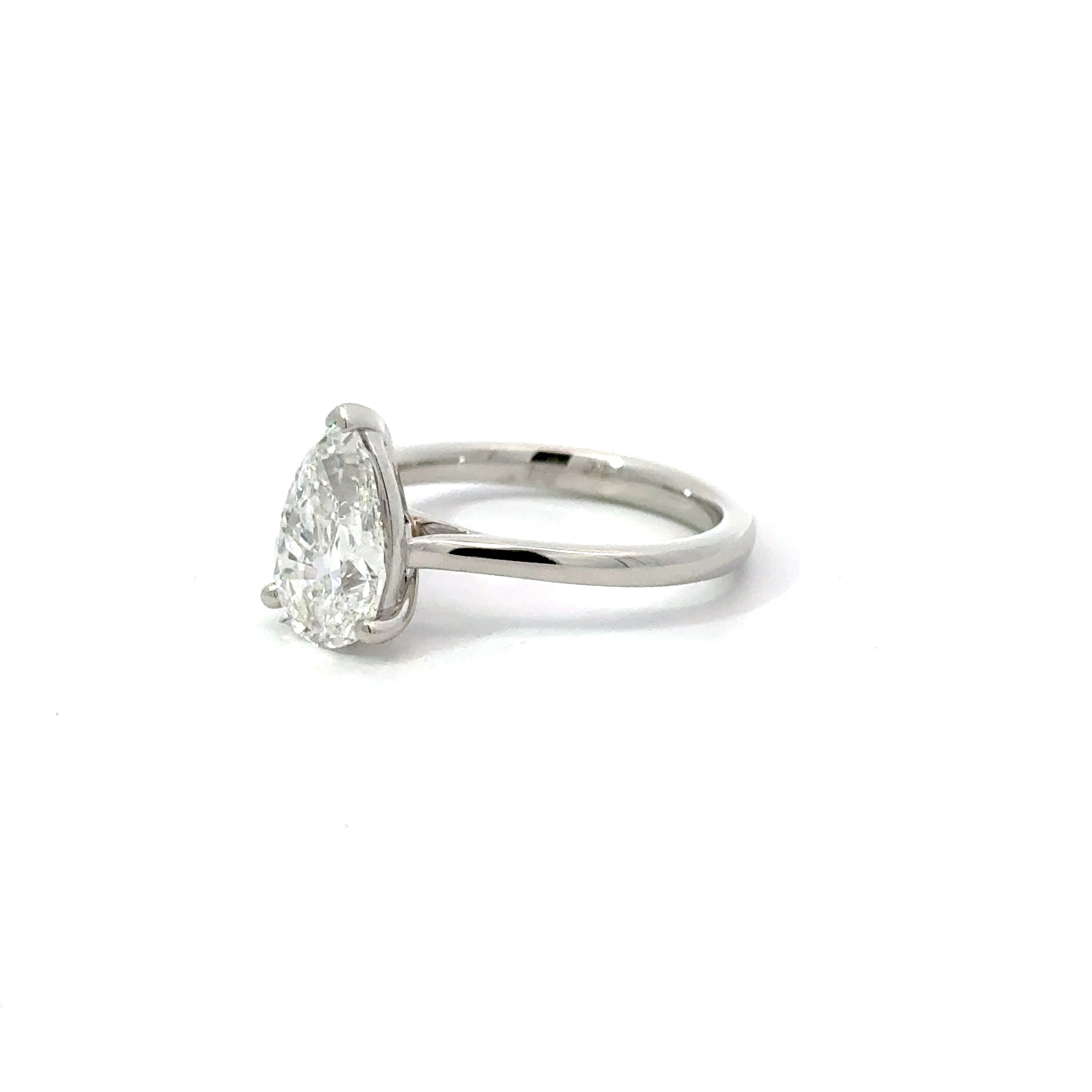 2.04ct Pear Shaped Lab Grown Diamond Set in Platinum