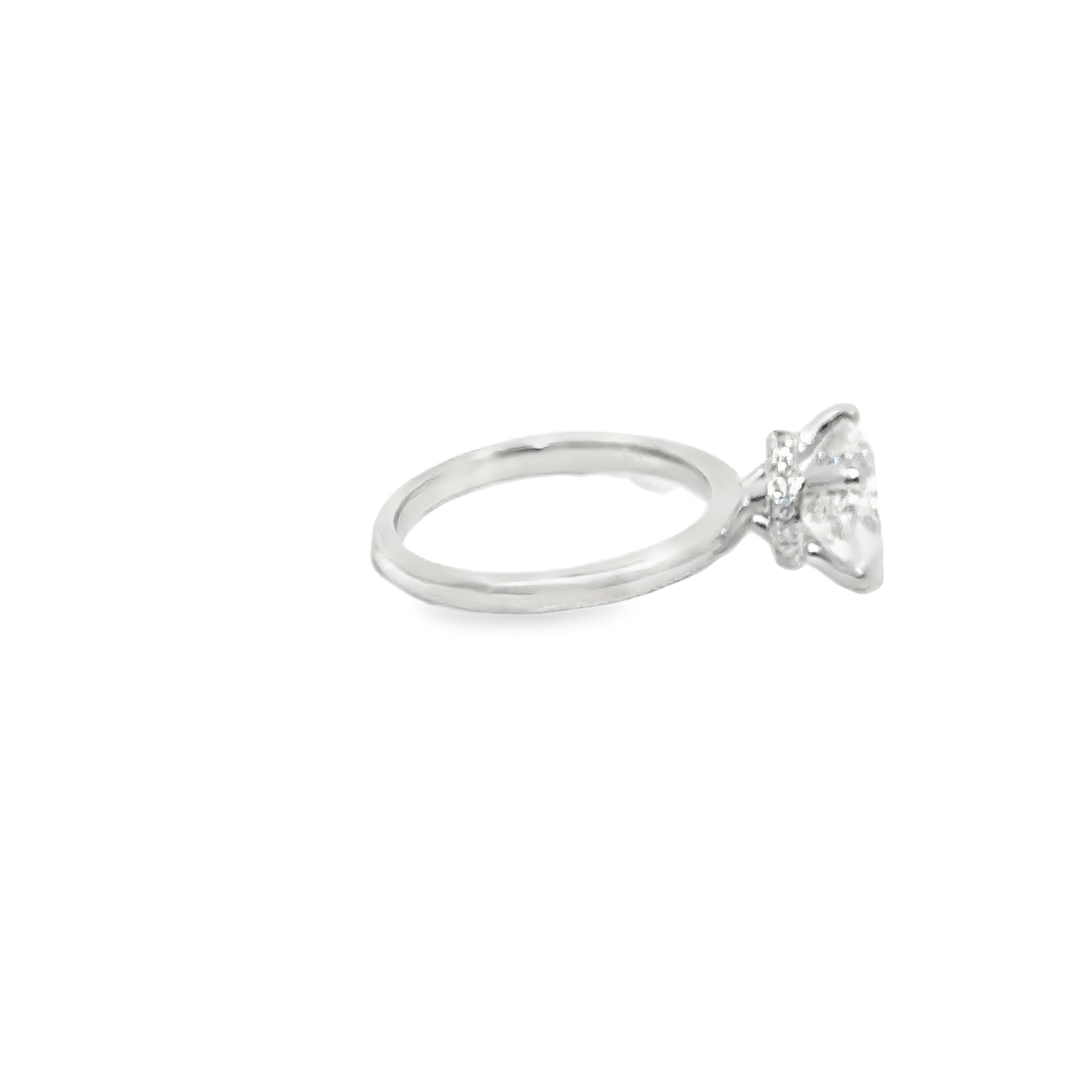 2.60ct Oval Brilliant Cut Lab Grown Diamond With a Hidden Halo Set in Platinum