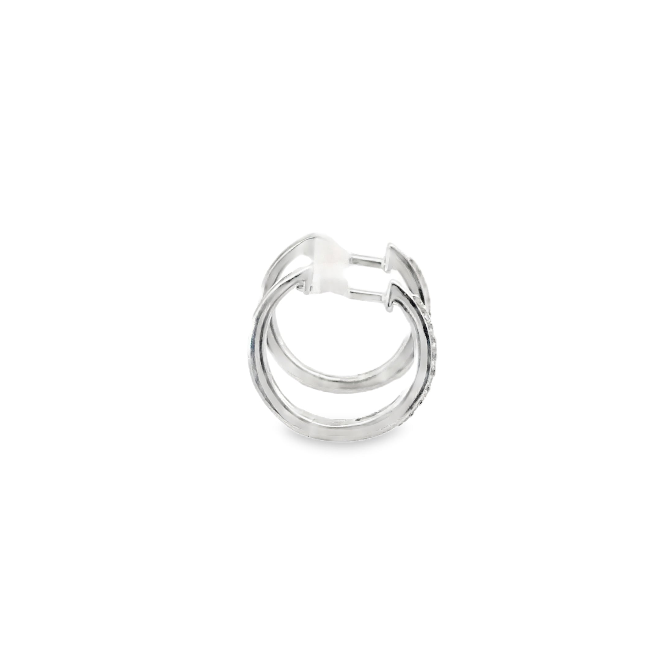 0.06ct Round Brilliant Cut Huggie Hoops Set in 9ct White Gold