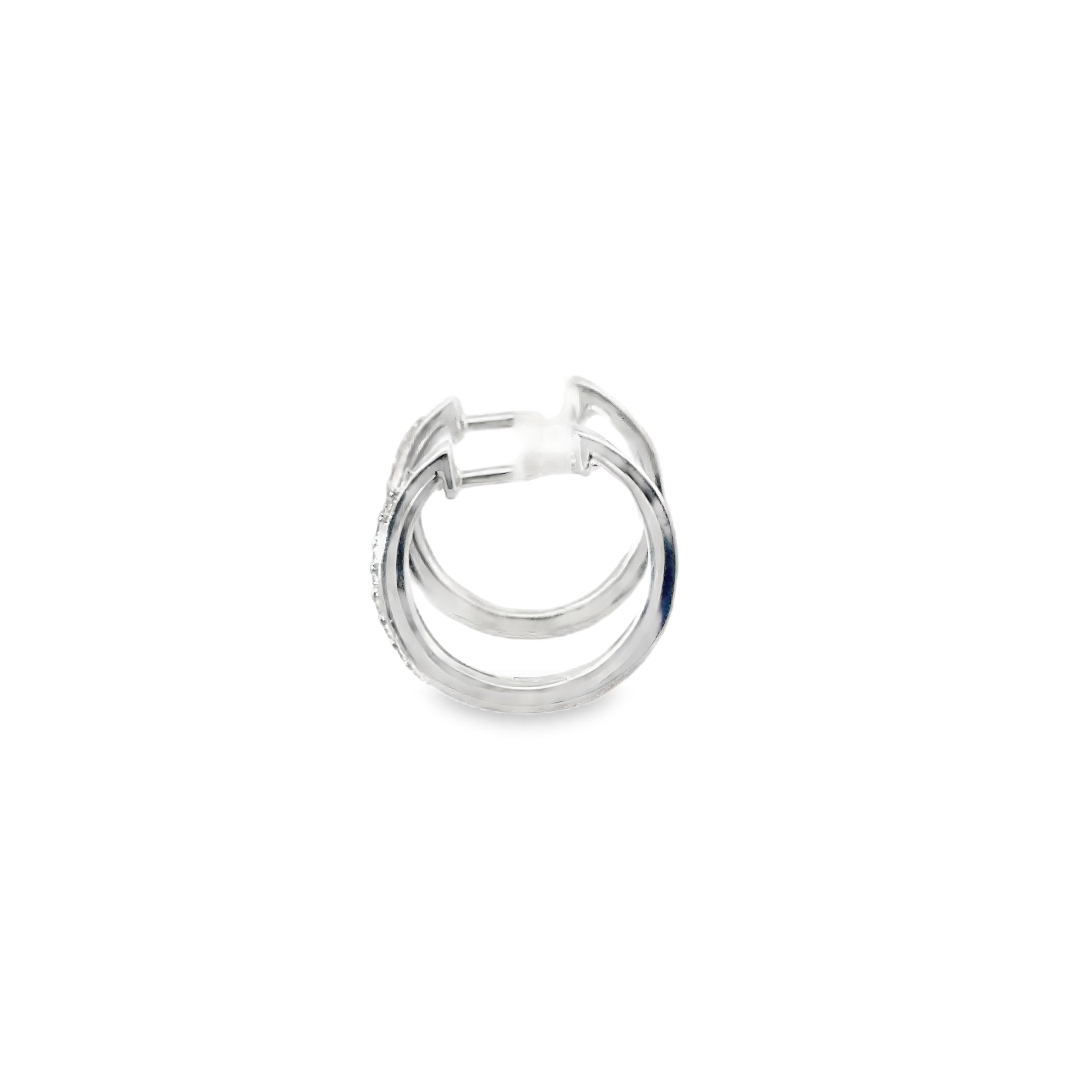 0.06ct Round Brilliant Cut Huggie Hoops Set in 9ct White Gold
