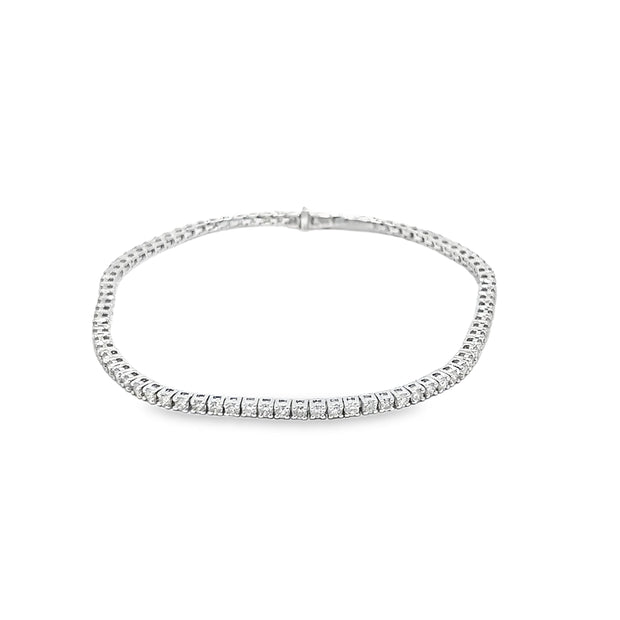 2.00ct Natural Diamond Tennis Bracelet Set In 9ct White Gold