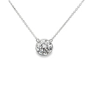 4.33ct Lab Grown Round Brilliant Cut Diamond Necklace Bezel Set In Platinum