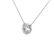 4.33ct Lab Grown Round Brilliant Cut Diamond Necklace Bezel Set In Platinum