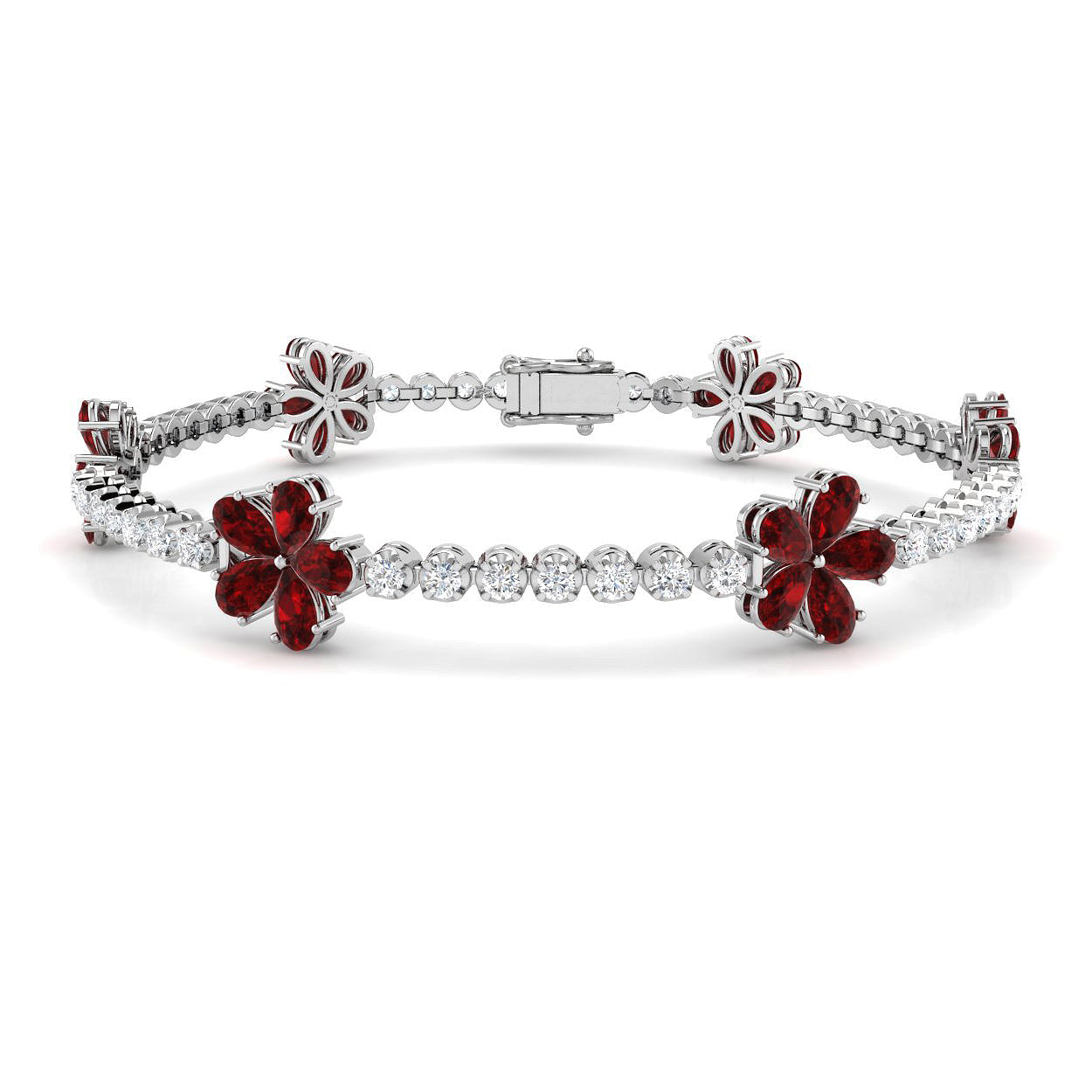 18ct White Gold 8.29ct Ruby Bracelet