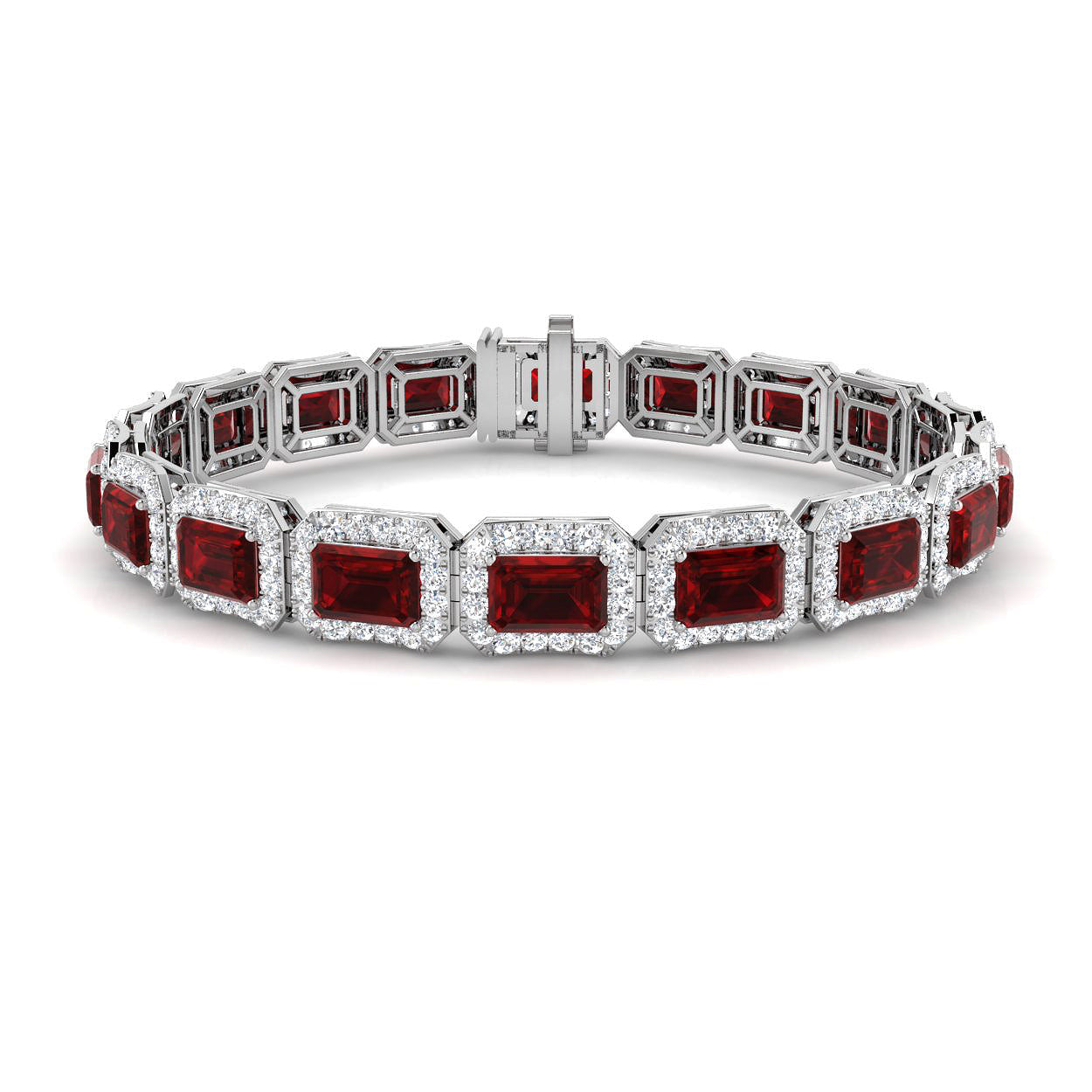 18ct White Gold 15.77ct Ruby Bracelet