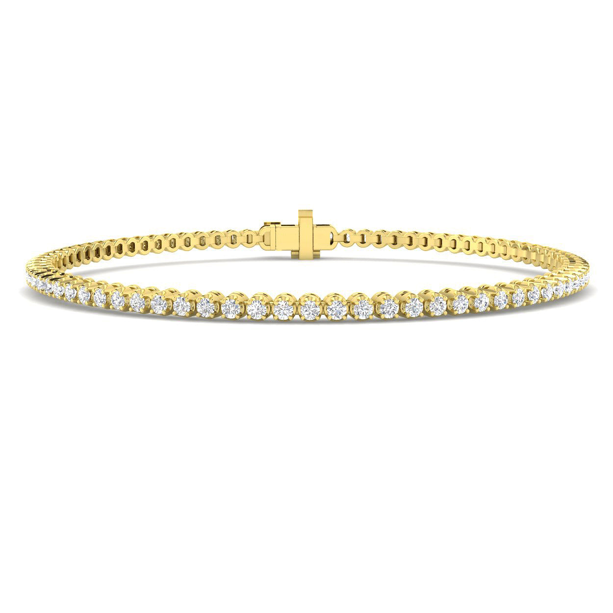 9ct Yellow Gold 0.98ct Laboratory Grown CVD Bracelet