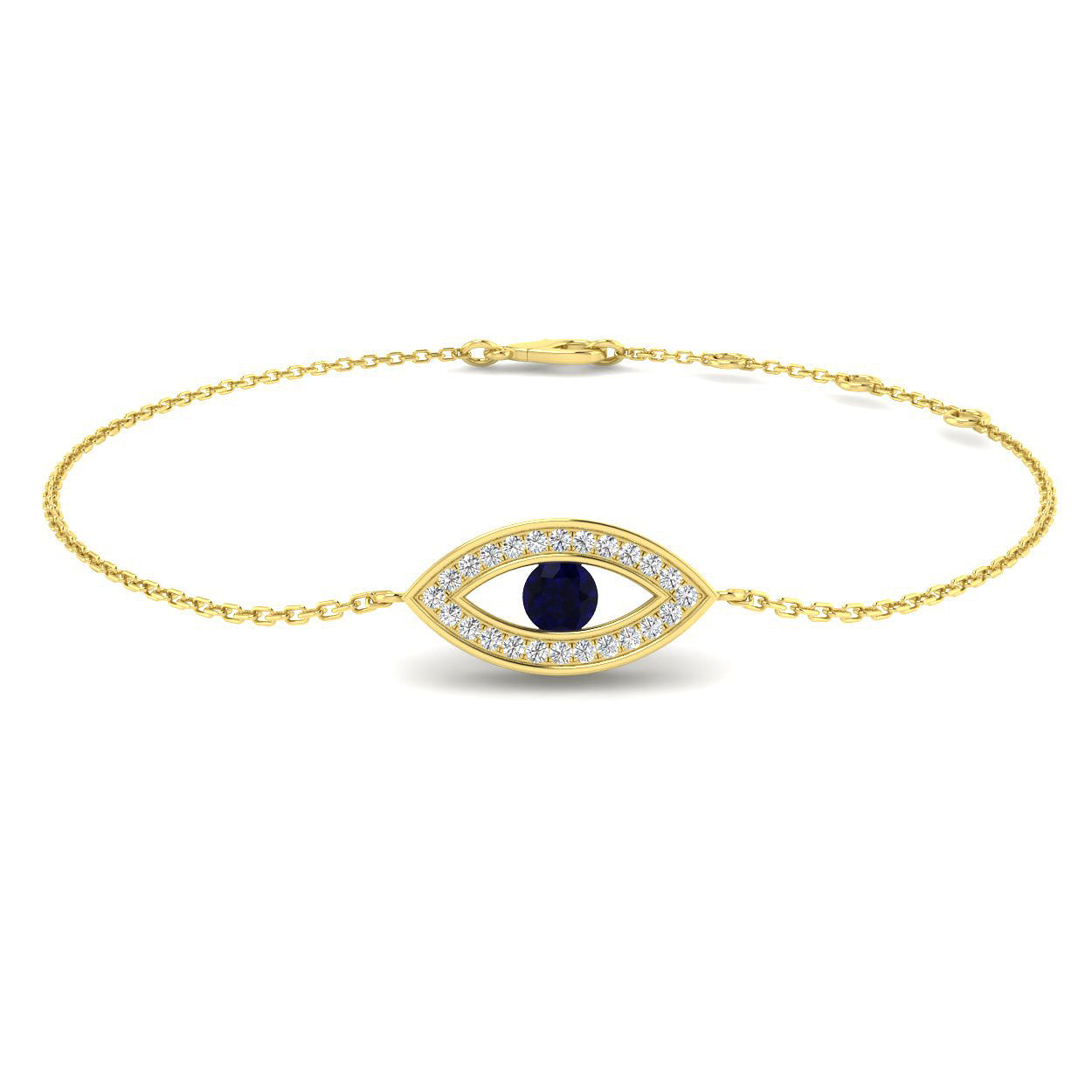 9ct Yellow Gold 0.30ct Blue Sapphire Bracelet