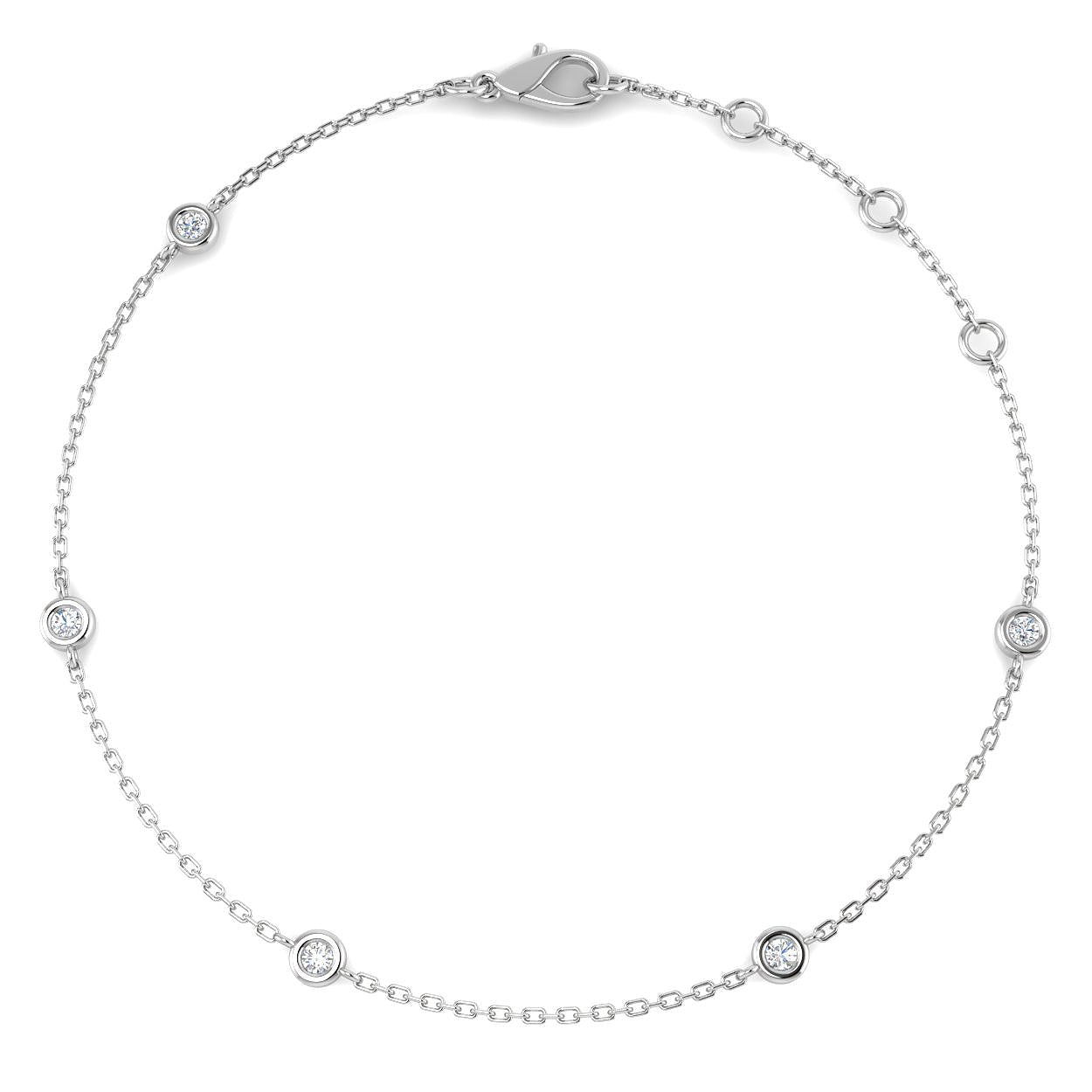 18ct White Gold 0.15ct G SI2 Diamond Bracelet