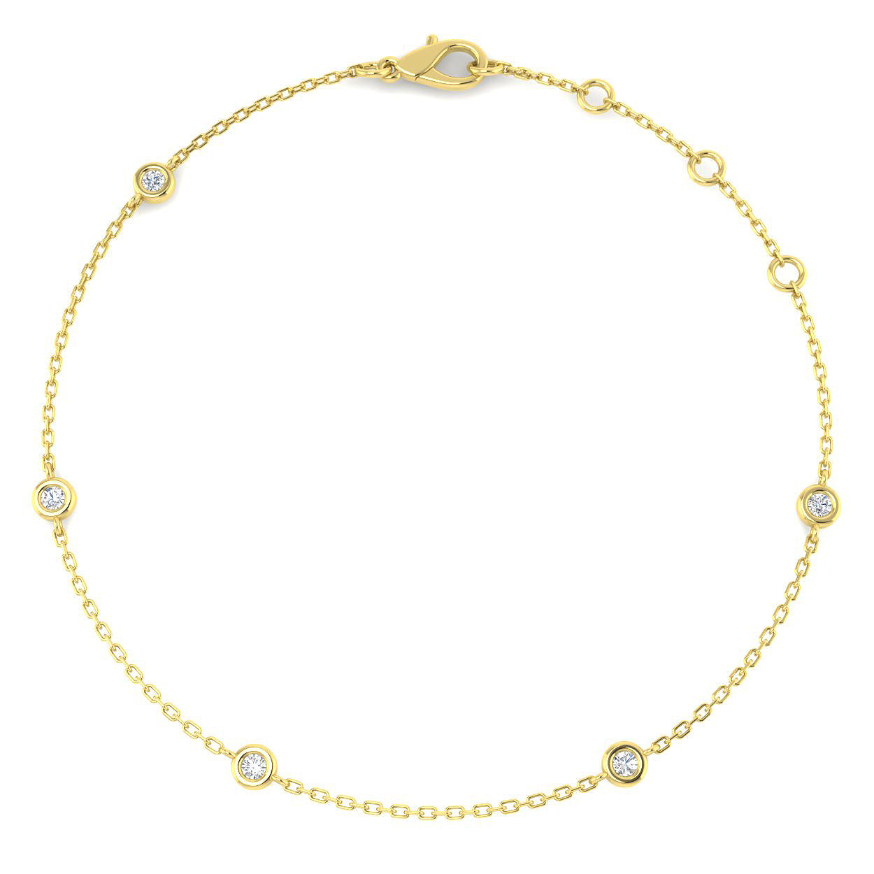 9ct Yellow Gold 0.15ct G SI2 Diamond Bracelet