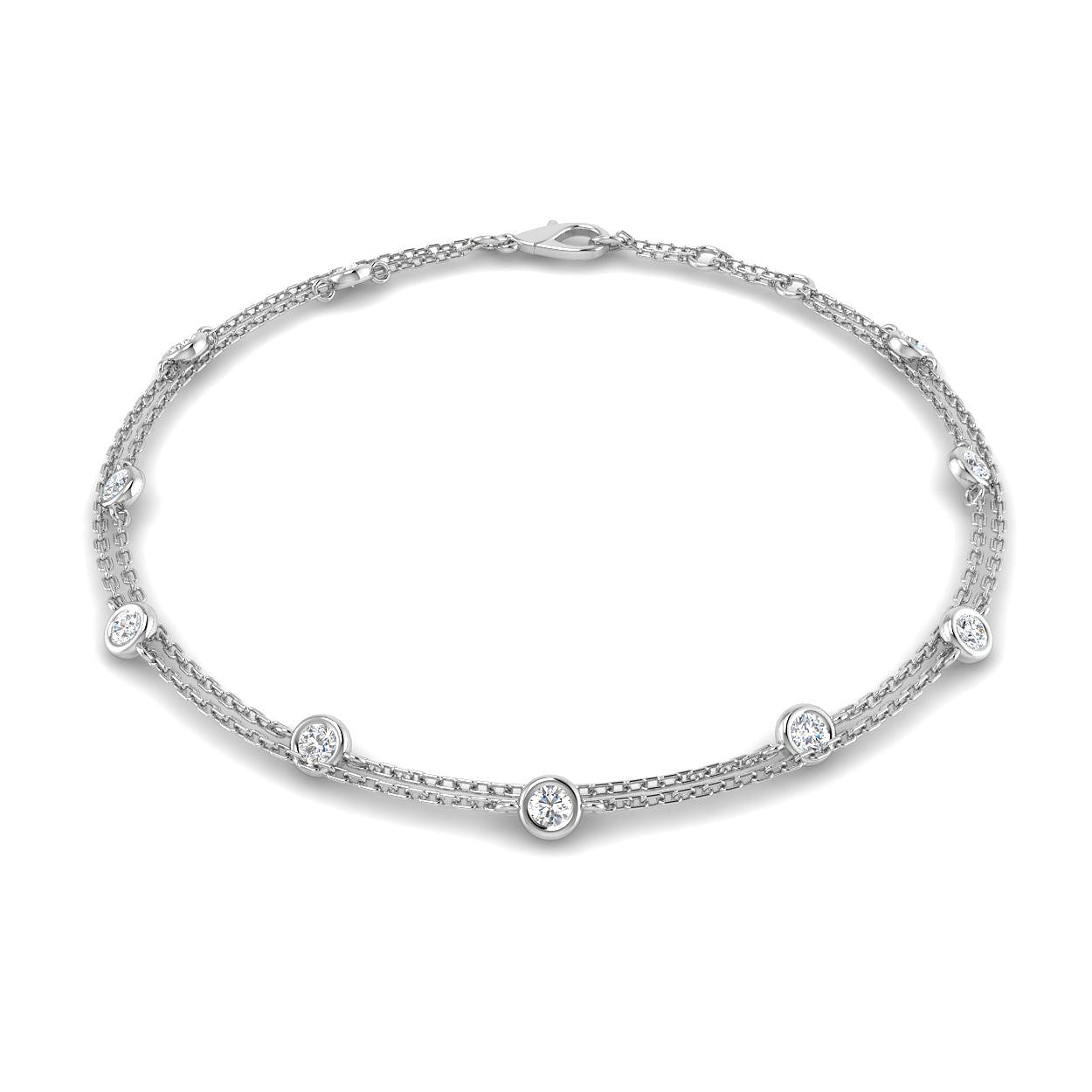 9ct White Gold 0.49ct Laboratory Grown CVD Bracelet