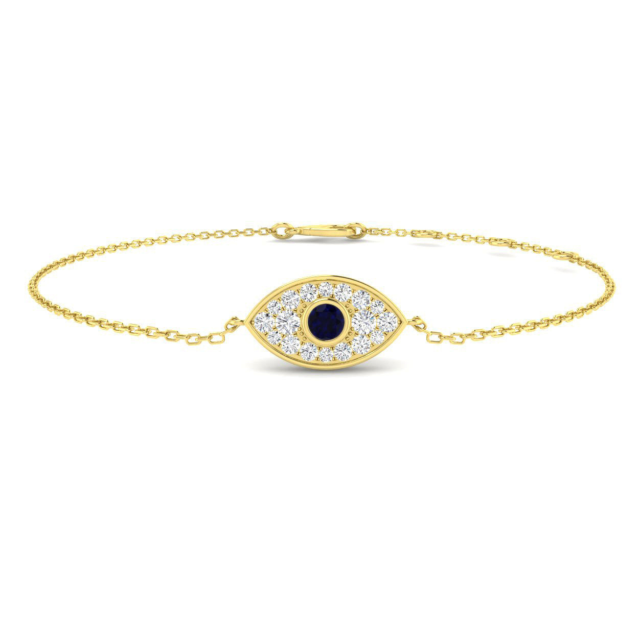 9ct Yellow Gold 0.34ct Blue Sapphire Bracelet