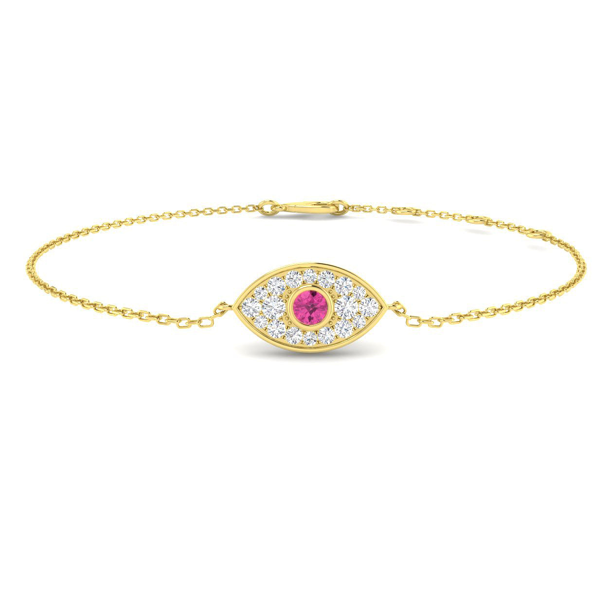 9ct Yellow Gold 0.33ct Pink Sapphire Bracelet