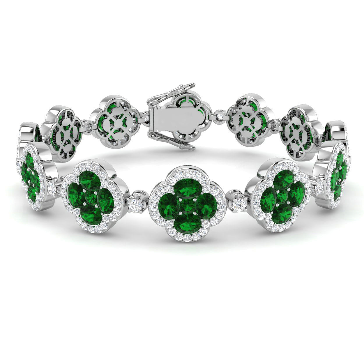 18ct White Gold 10.59ct Emerald Bracelet