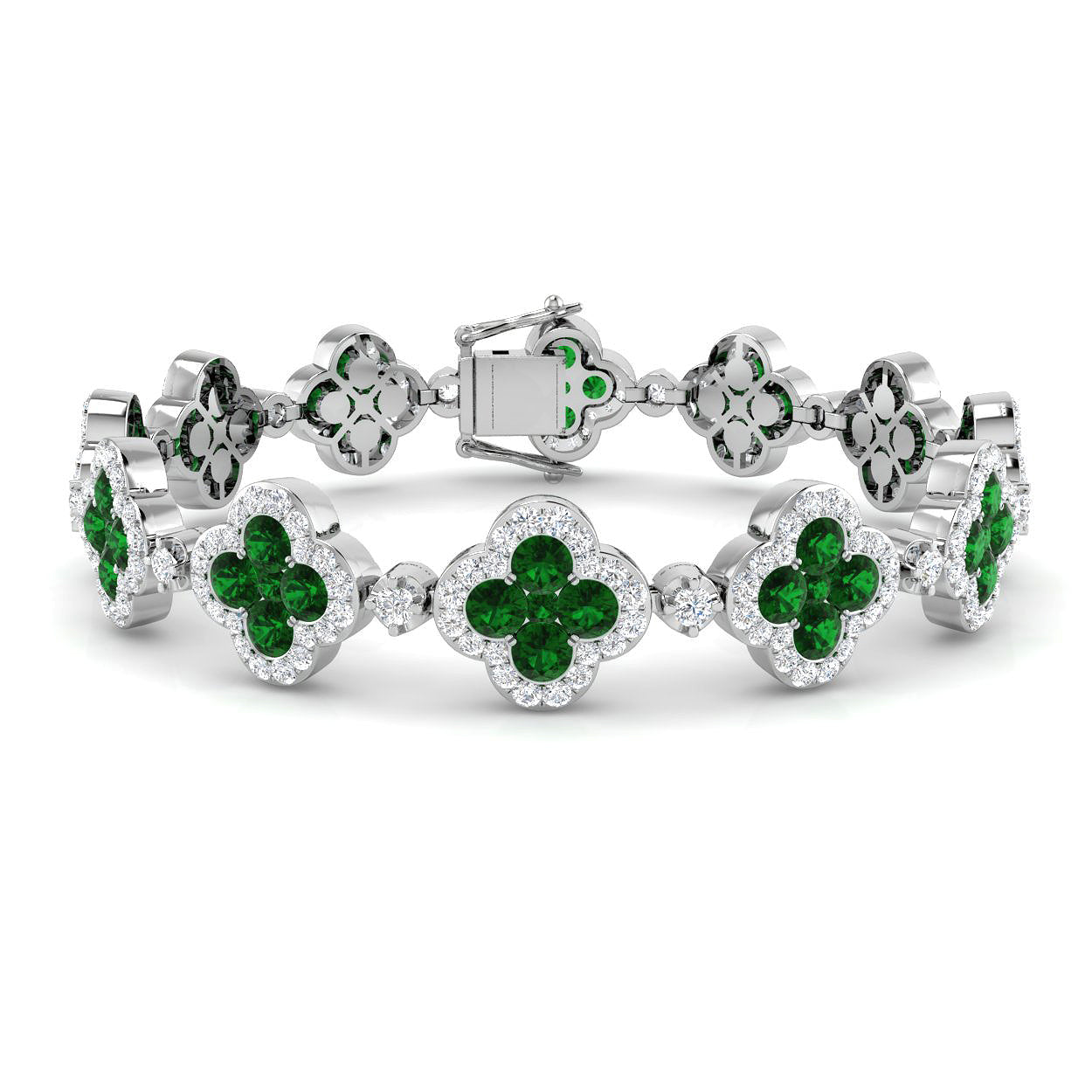 18ct White Gold 10.17ct Emerald Bracelet