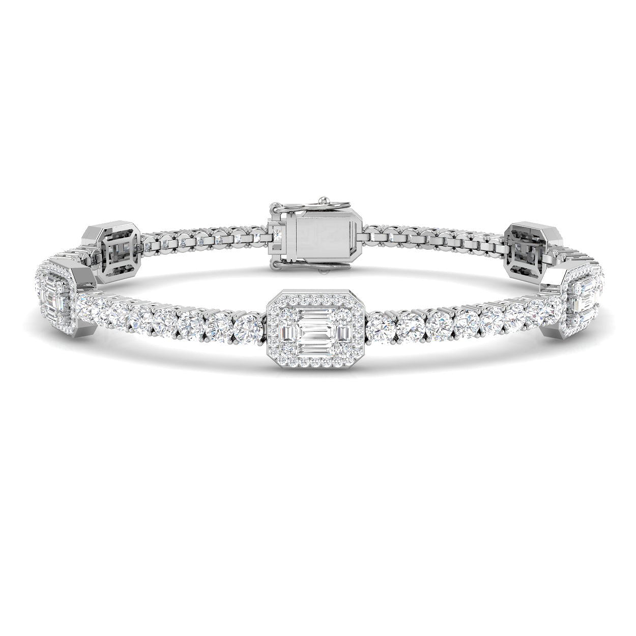 9ct White Gold 4.75ct G SI1 Laboratory Grown CVD Bracelet