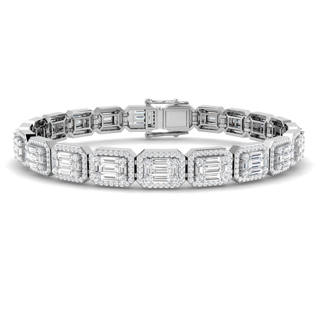 9ct White Gold 5.39ct G SI2 Diamond Bracelet