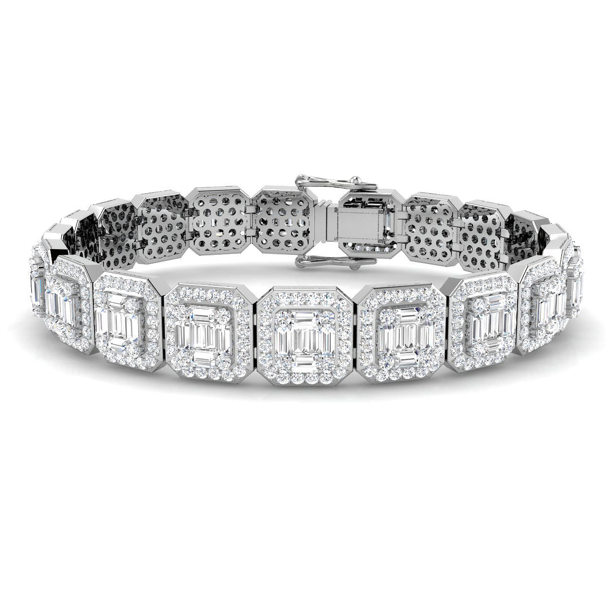9ct White Gold 8.13ct G SI1 Diamond Bracelet