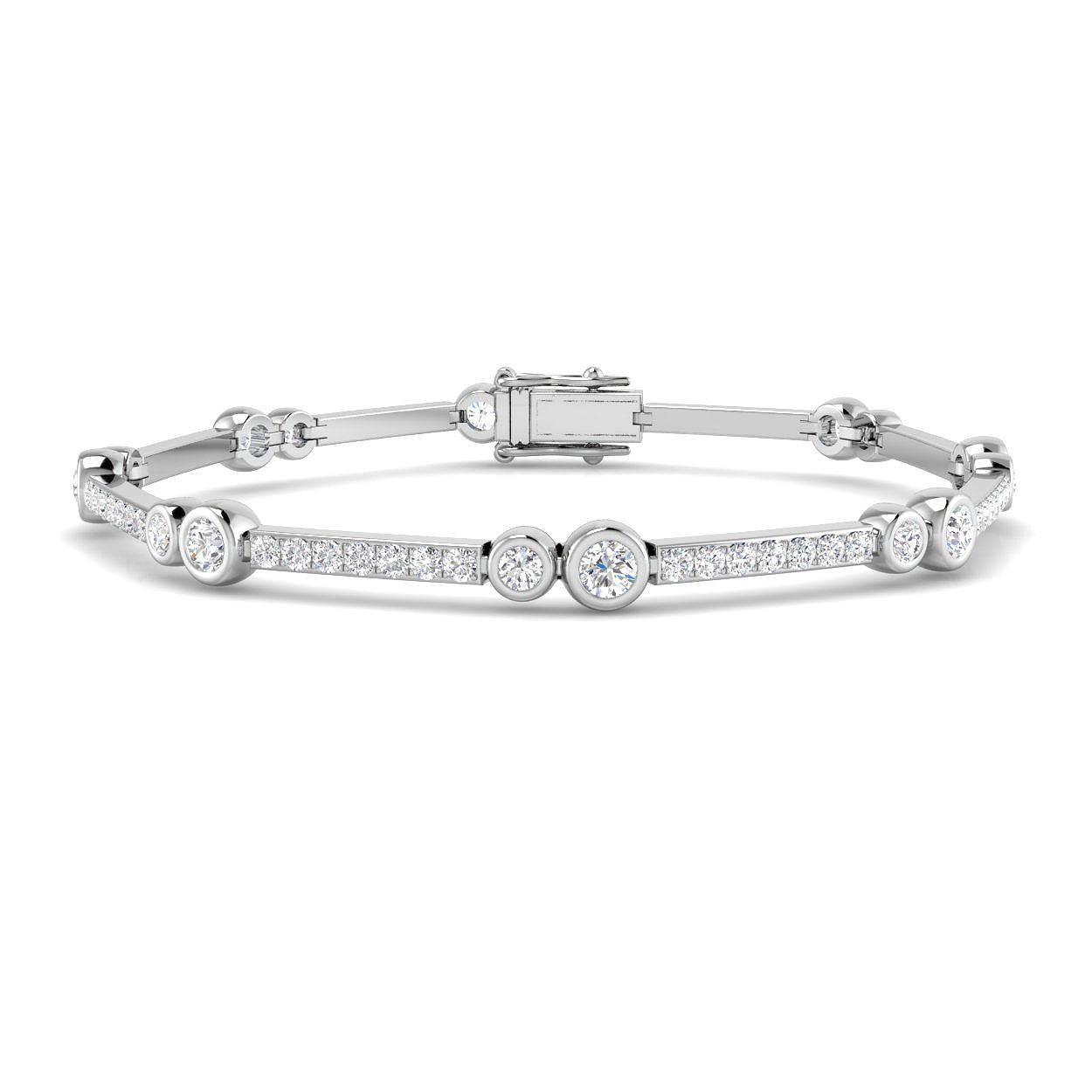9ct White Gold 2.42ct Laboratory Grown CVD Bracelet