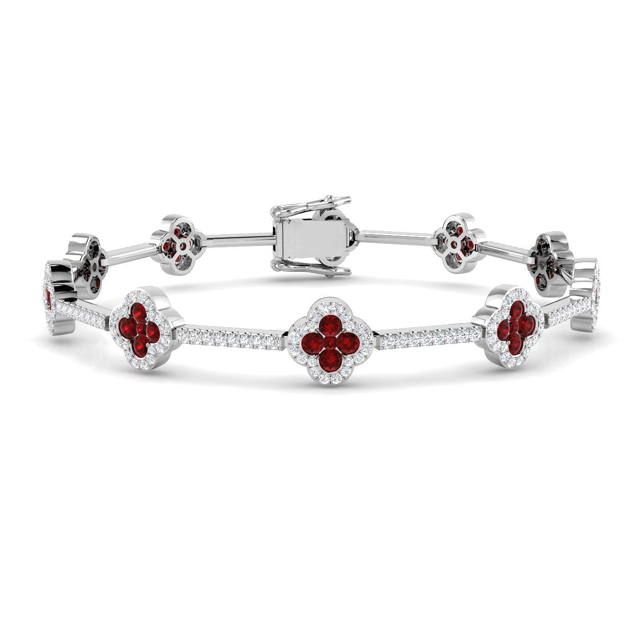 18ct White Gold 3.38ct Ruby Bracelet