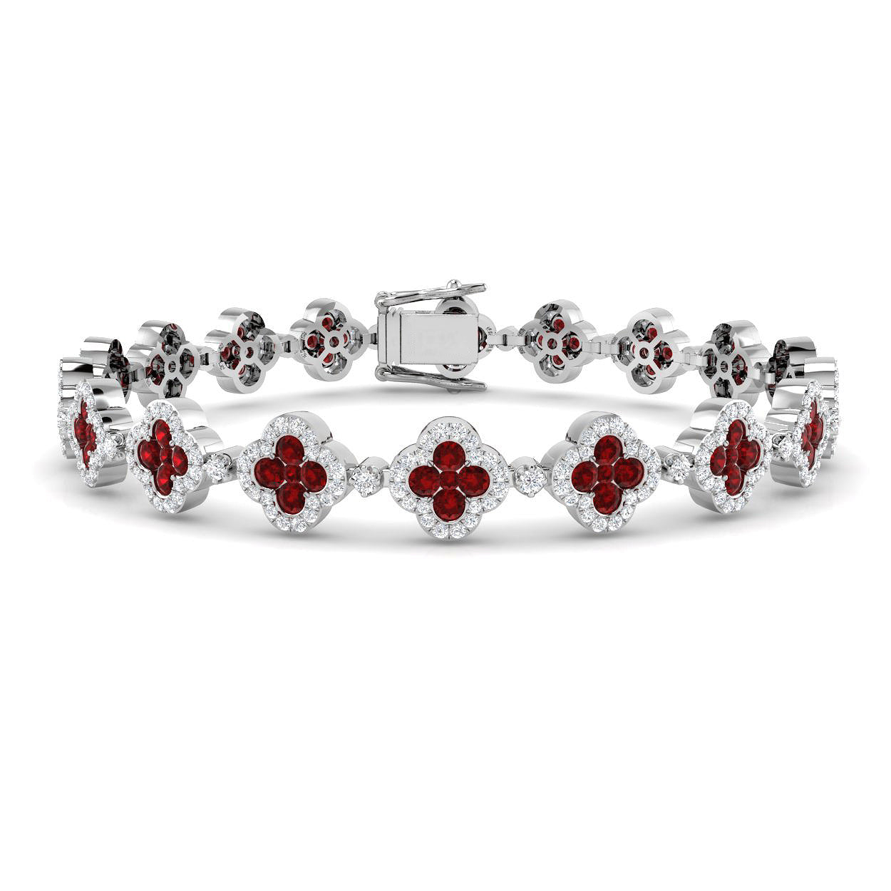 18ct White Gold 5.39ct Ruby Bracelet