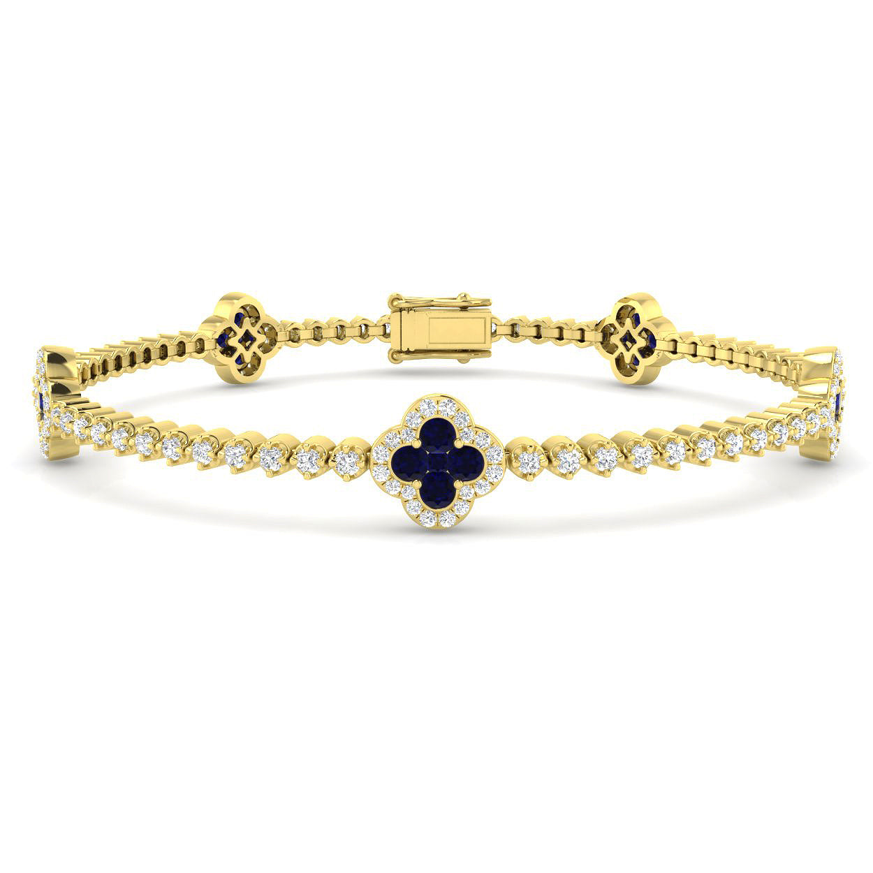 18ct Yellow Gold 2.73ct Blue Sapphire Bracelet