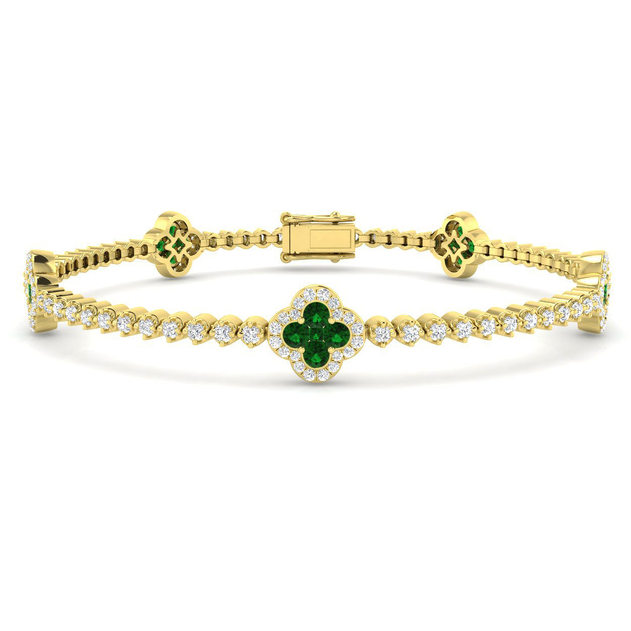 18ct Yellow Gold 2.38ct Emerald Bracelet