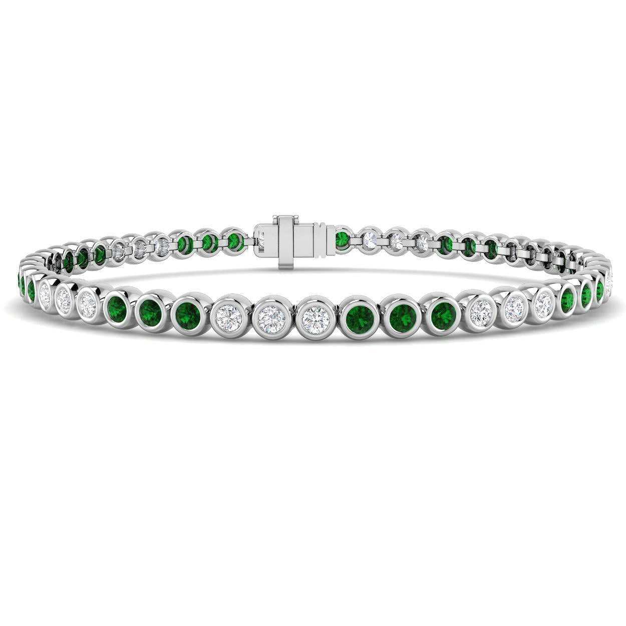 18ct White Gold 2.35ct Emerald Bracelet
