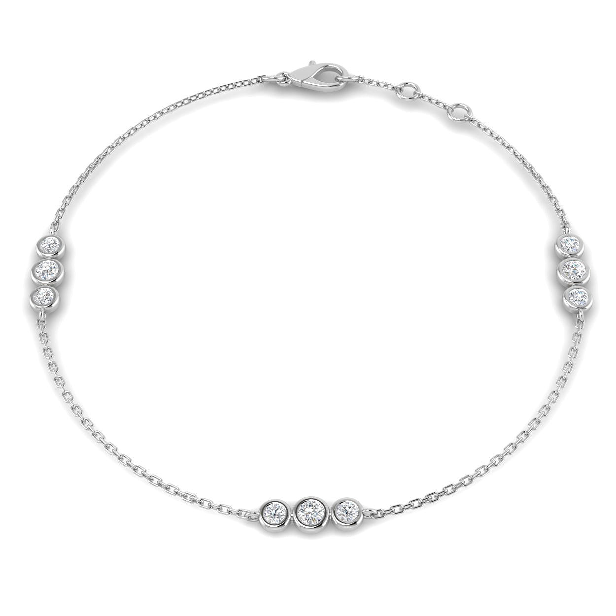 9ct White Gold 0.33ct Laboratory Grown CVD Bracelet