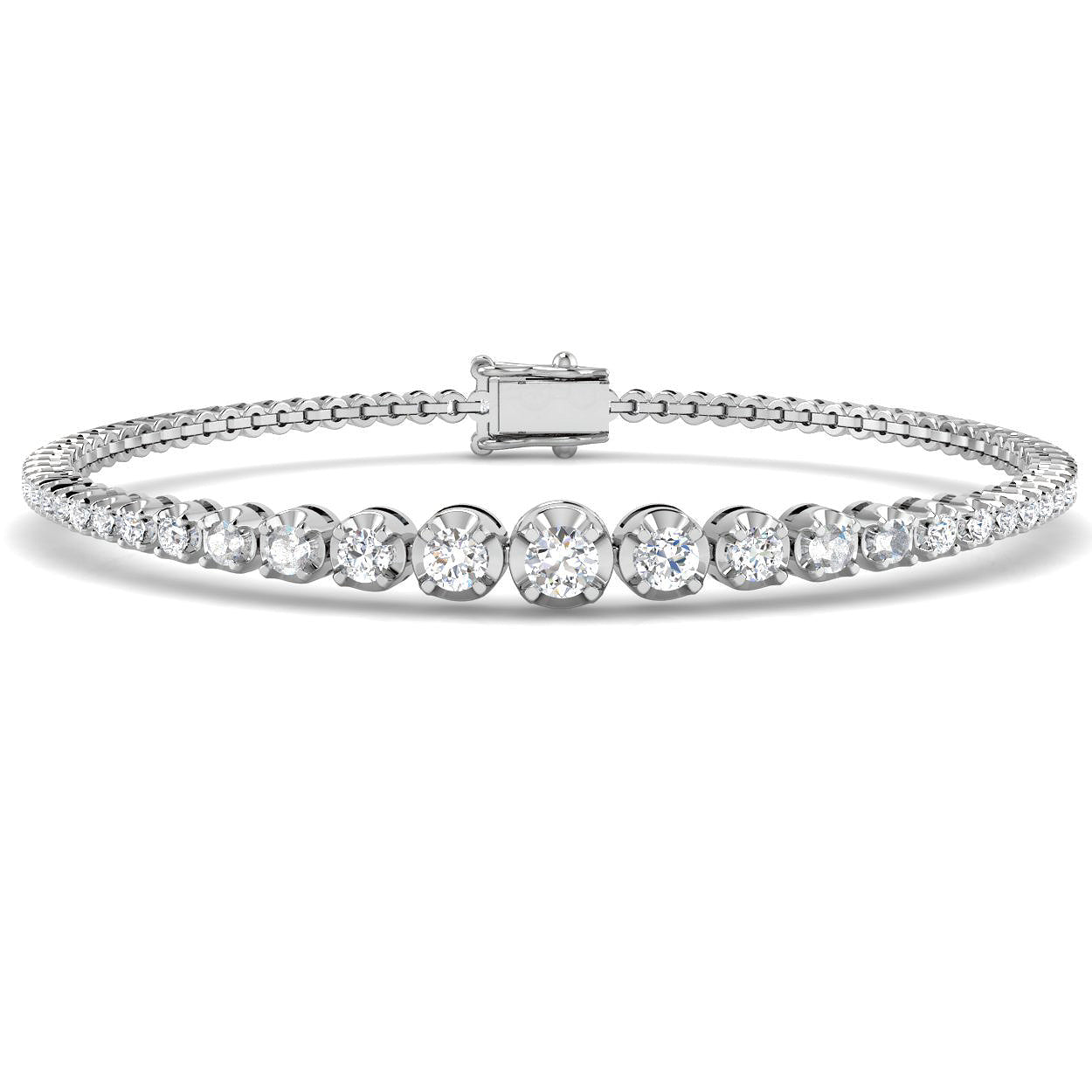 9ct White Gold 1.76ct Laboratory Grown CVD Bracelet