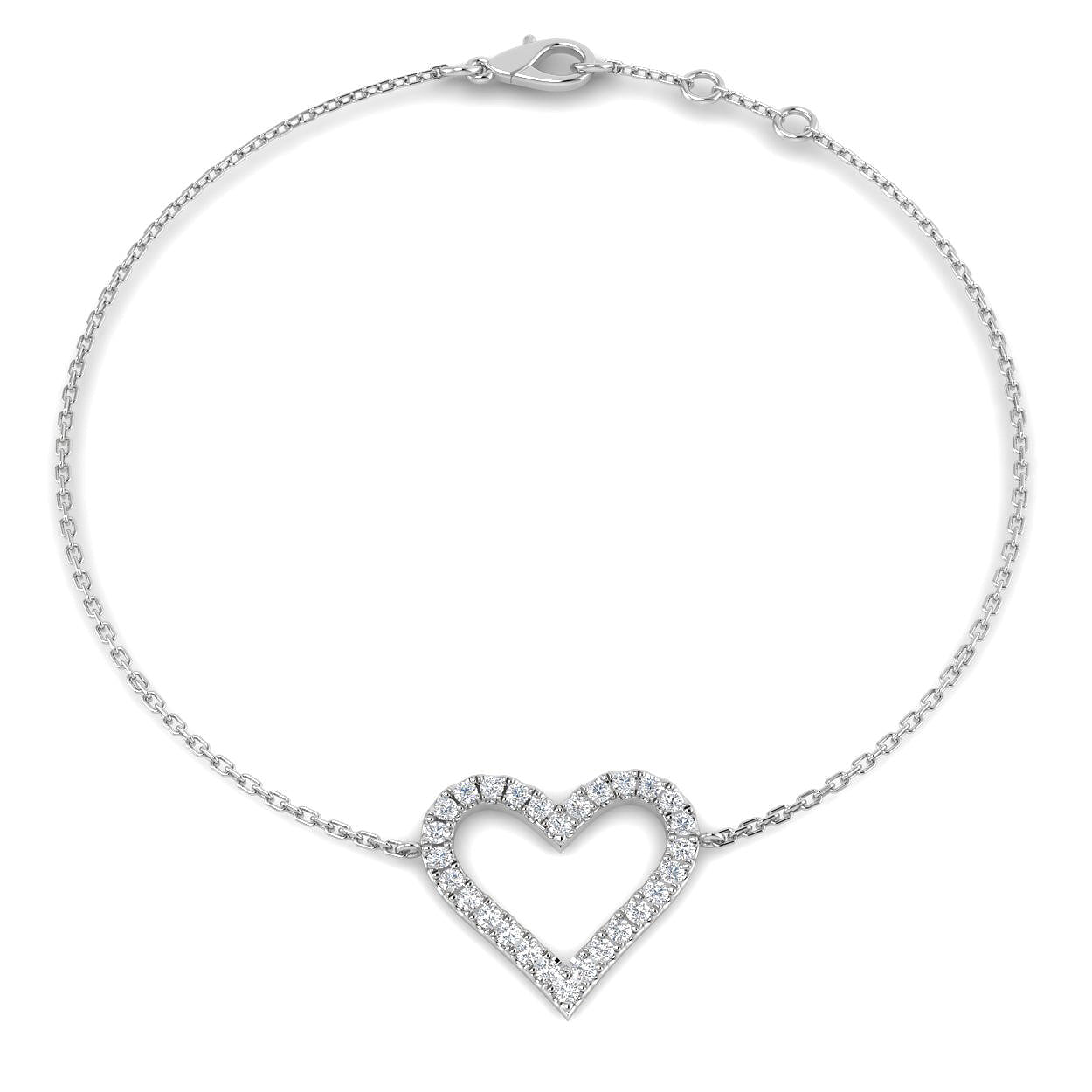 9ct White Gold 0.25ct Laboratory Grown CVD Bracelet